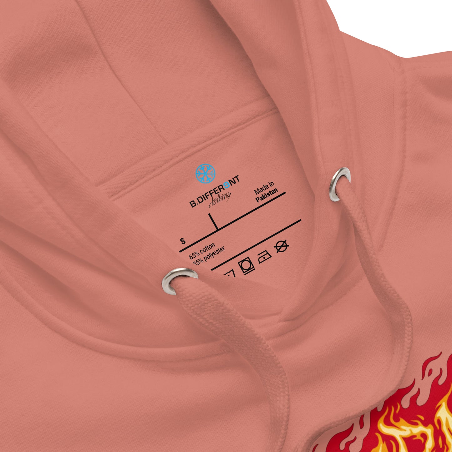 Pink-Molotov Graffiti Hoodie from B.Different Clothing, collar, graffiti-inspired streetwear