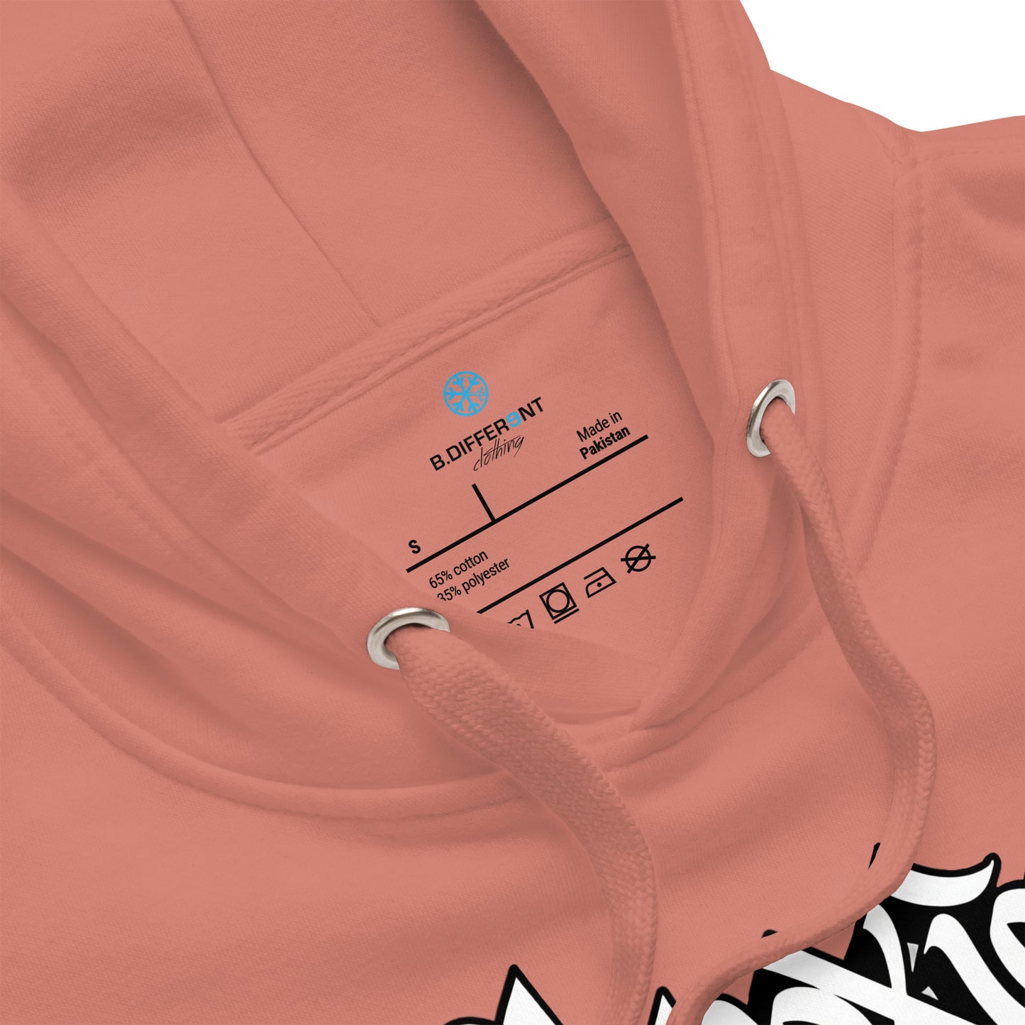 Pink-Obnoxious Freak Graffiti Hoodie from B.Different Clothing, collar, graffiti-inspired streetwear