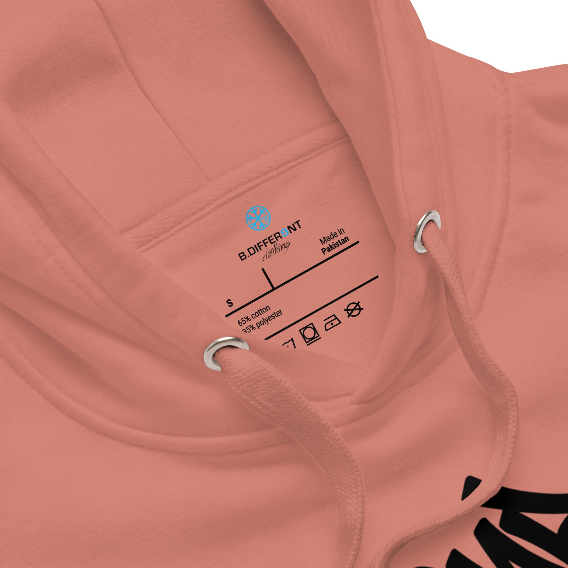 Pink-Bomb The System Graffiti Hoodie from B.Different Clothing, collar, graffiti-inspired streetwear