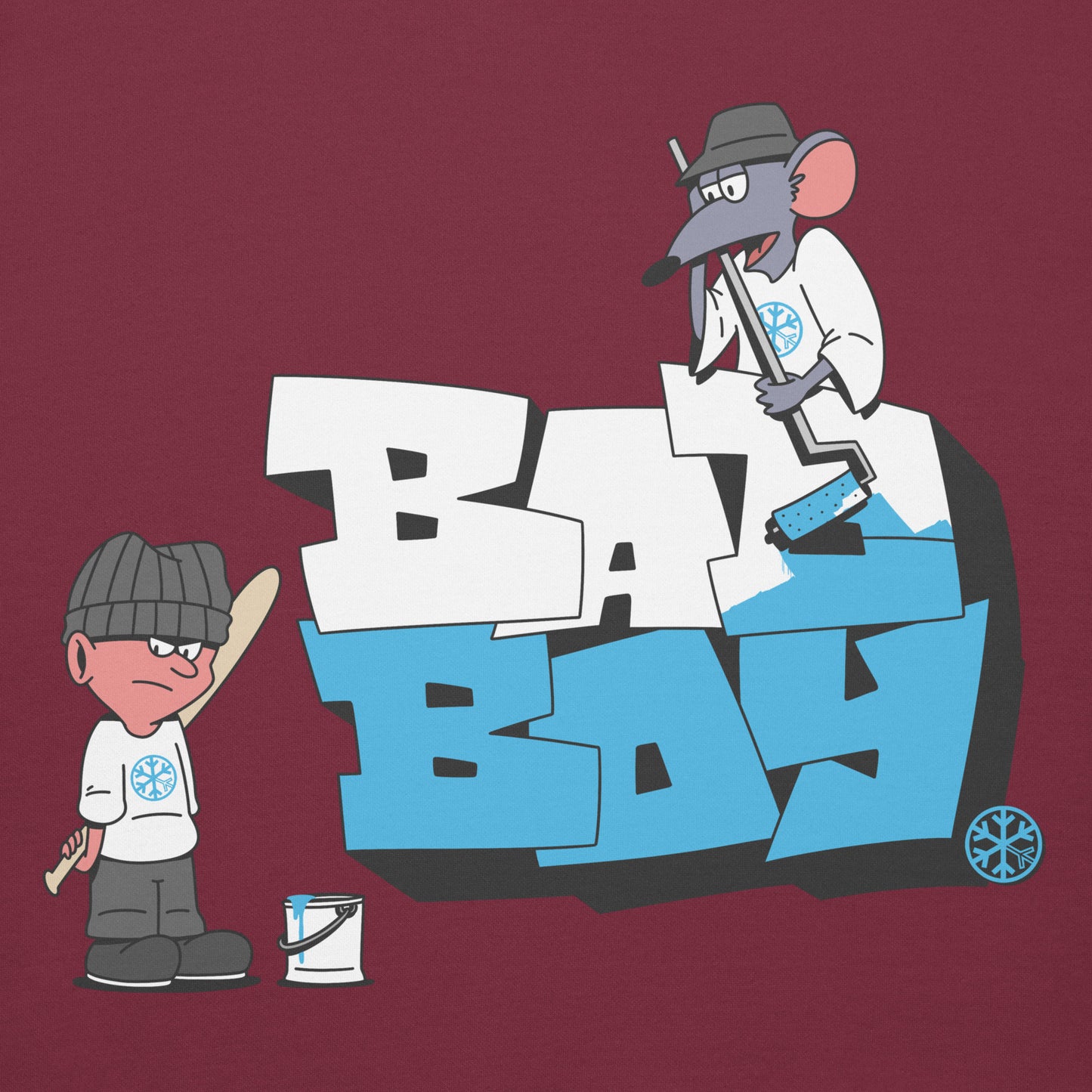 Maroon-Bad Boy Graffiti Hoodie from B.Different Clothing, graphic, graffiti-inspired streetwear