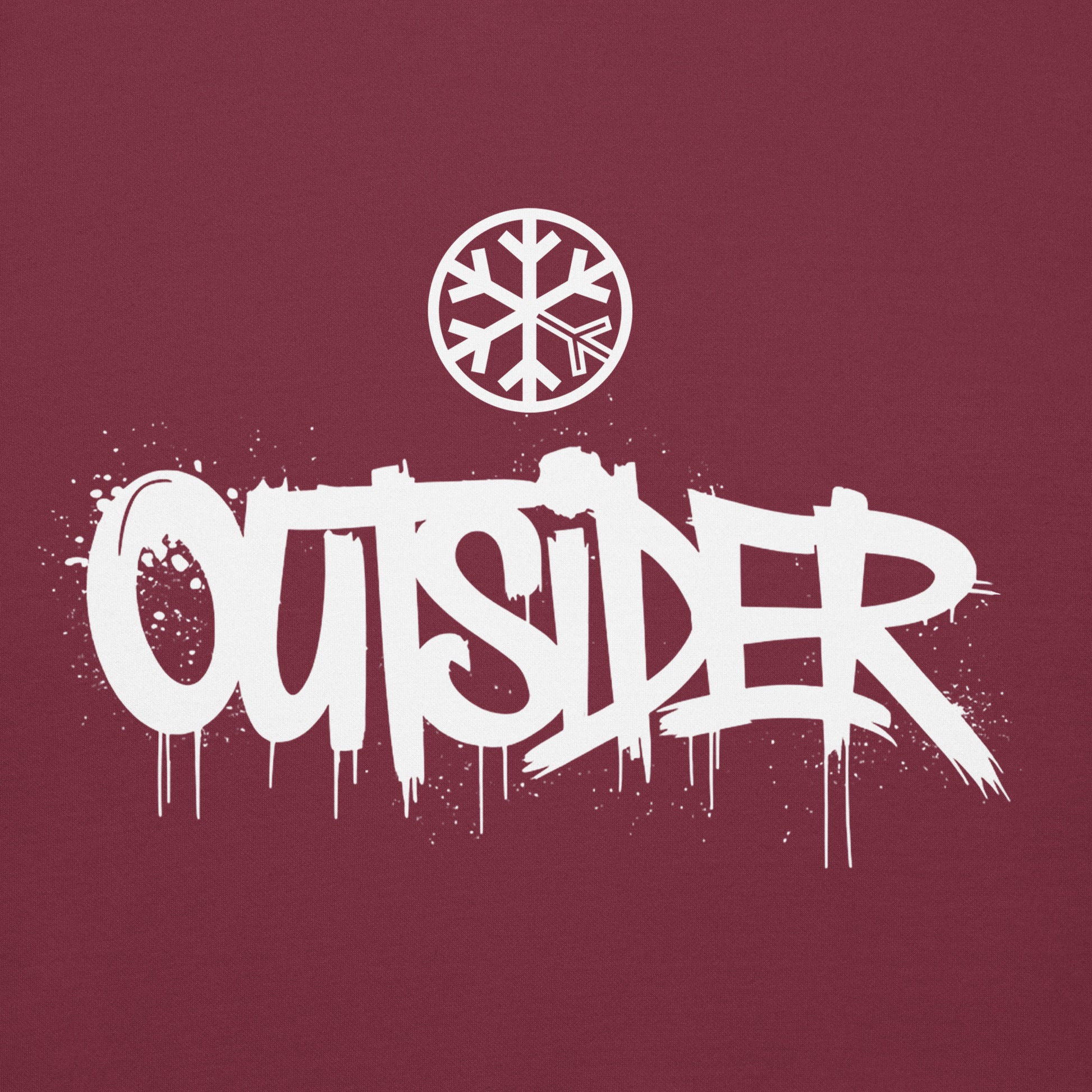 Maroon-Outsider Graffiti Tag Sweatshirt from B.Different Clothing, graphic, graffiti-inspired streetwear