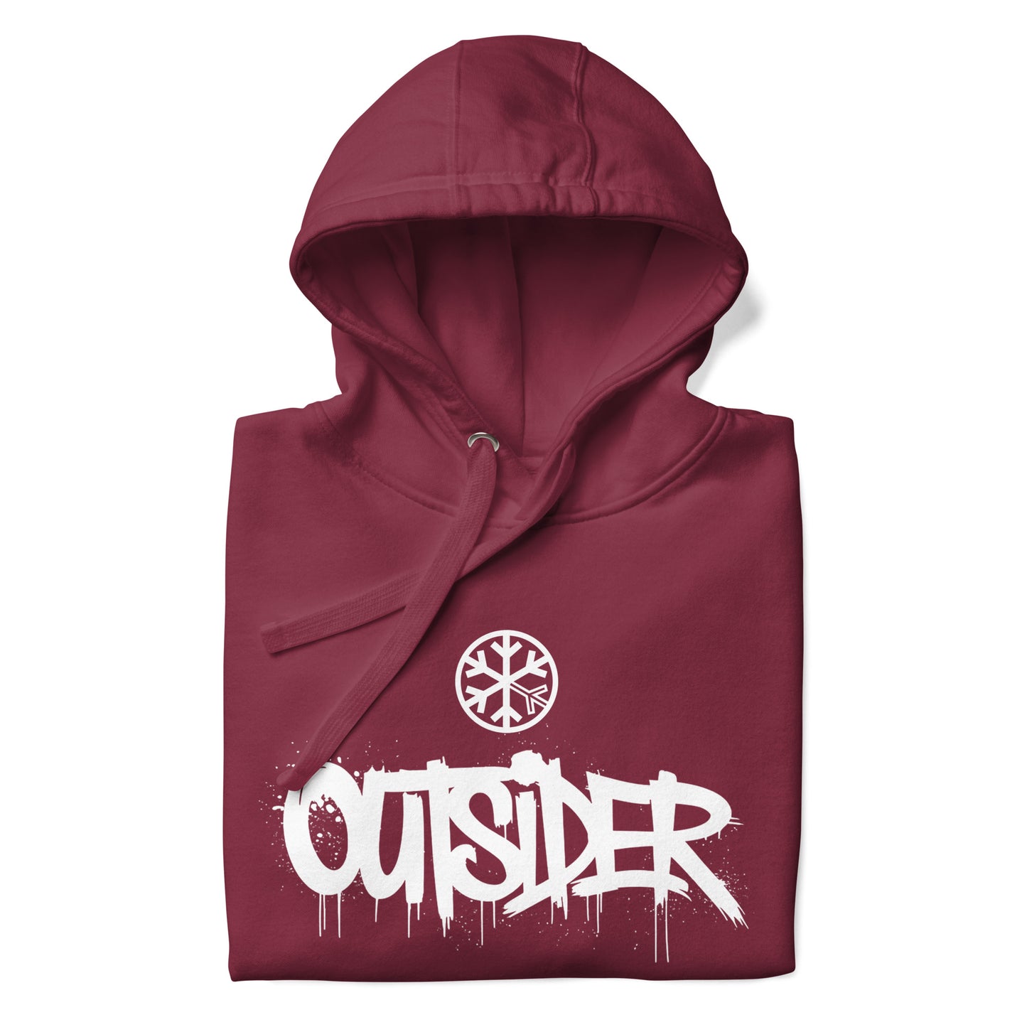 Maroon-Outsider Graffiti Tag Sweatshirt from B.Different Clothing, folded, graffiti-inspired streetwear