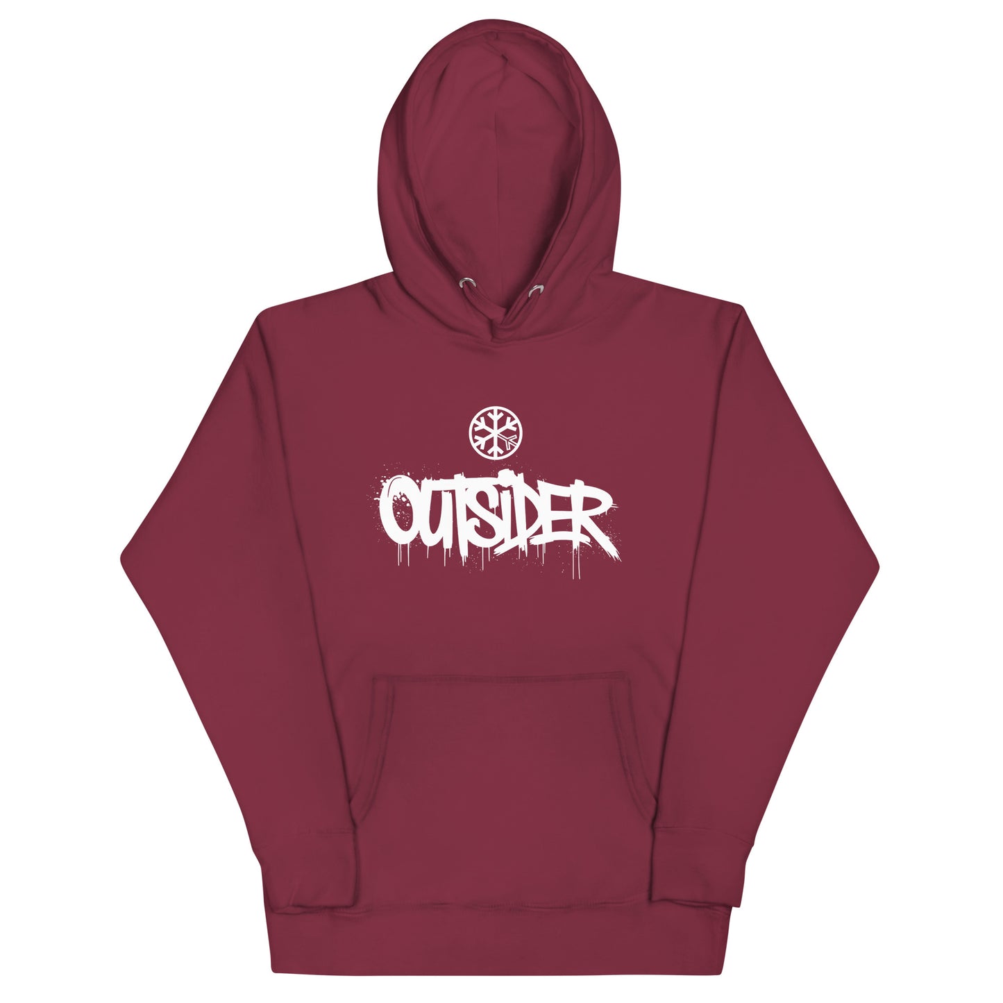 Maroon-Outsider Graffiti Tag Sweatshirt from B.Different Clothing, front view, graffiti-inspired streetwear