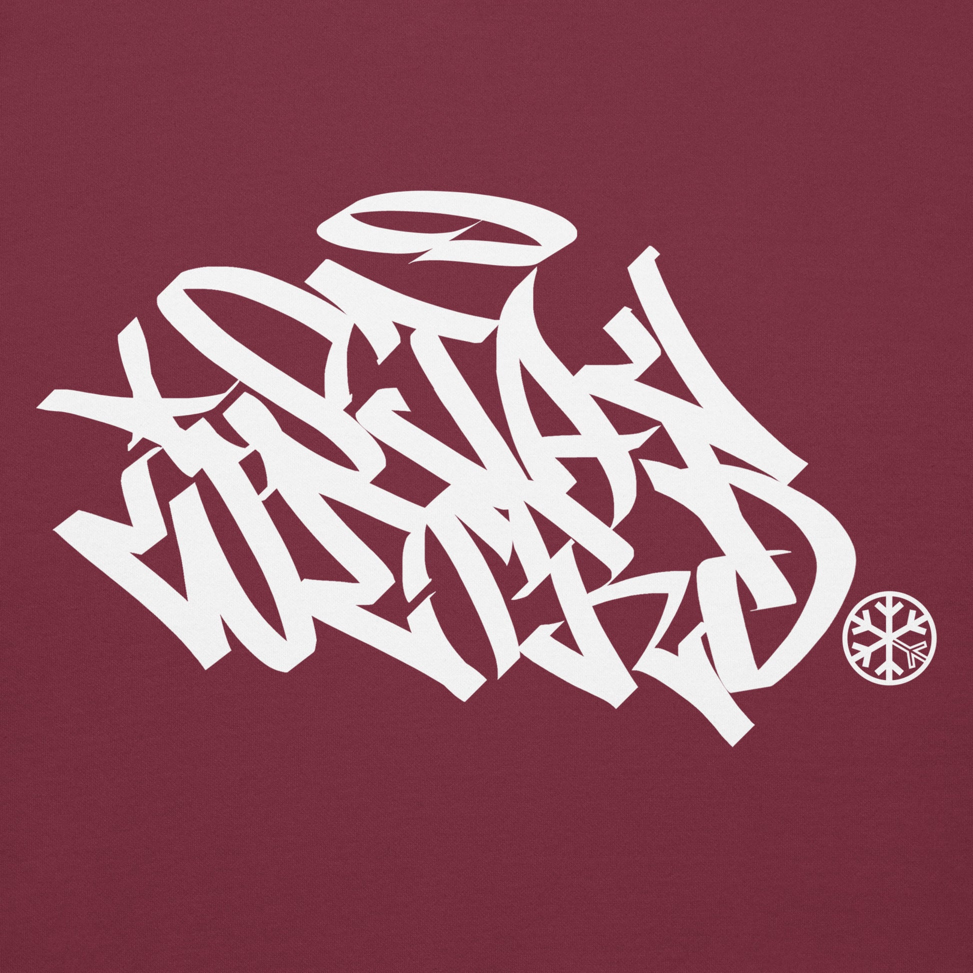 Maroon-Stay Weird Graffiti Tag Hoodie from B.Different Clothing, graphic, graffiti-inspired streetwear
