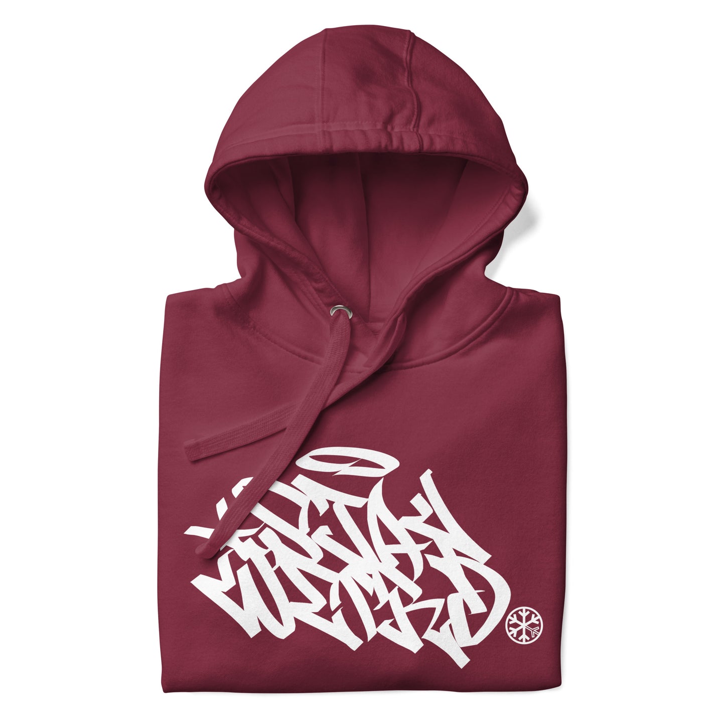 Maroon-Stay Weird Graffiti Tag Hoodie from B.Different Clothing, folded, graffiti-inspired streetwear