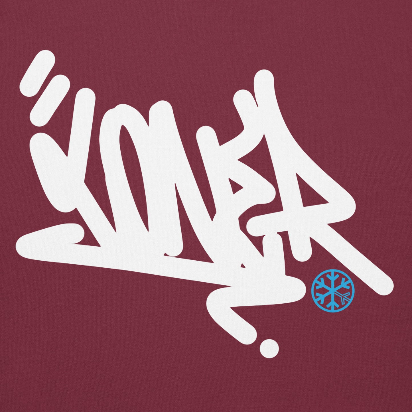 Maroon-Loner Graffiti Tag Hoodie from B.Different Clothing, graphic, graffiti-inspired streetwear