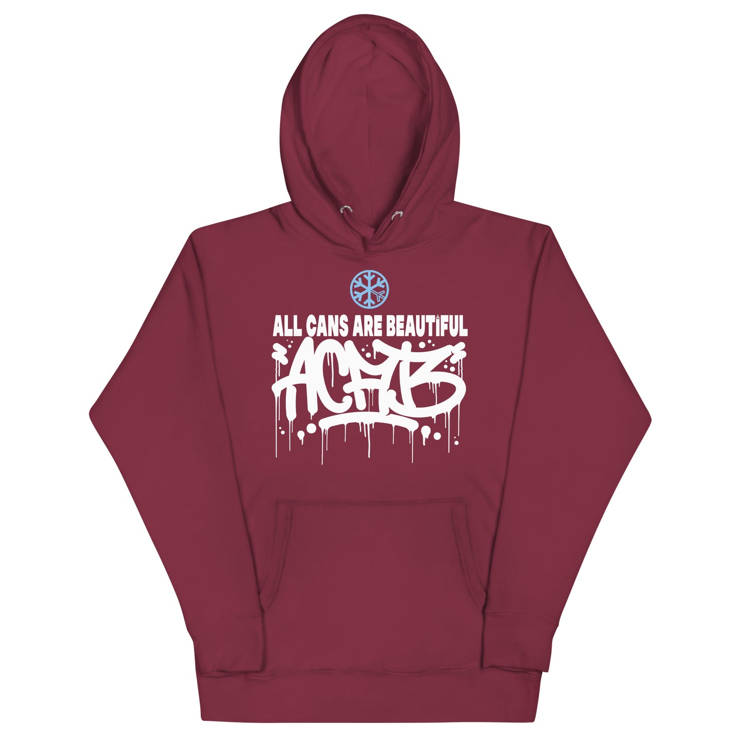 Maroon-Acab Graffiti Tag Hoodie from B.Different Clothing, front view, graffiti-inspired streetwear