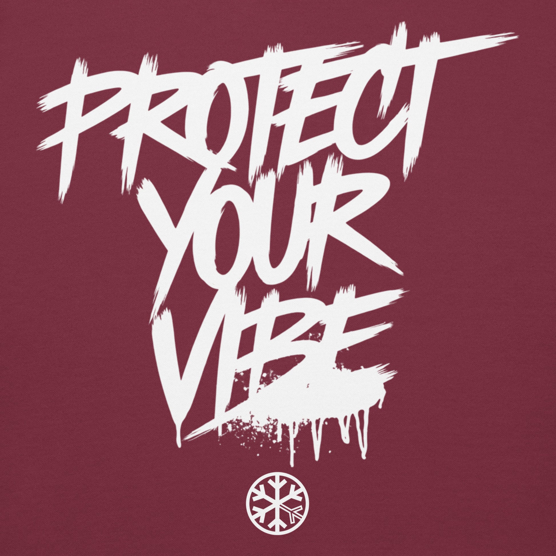 Maroon-Protect Your Vibe Graffiti Tag hoodie from B.Different Clothing, graphic, graffiti-inspired streetwear