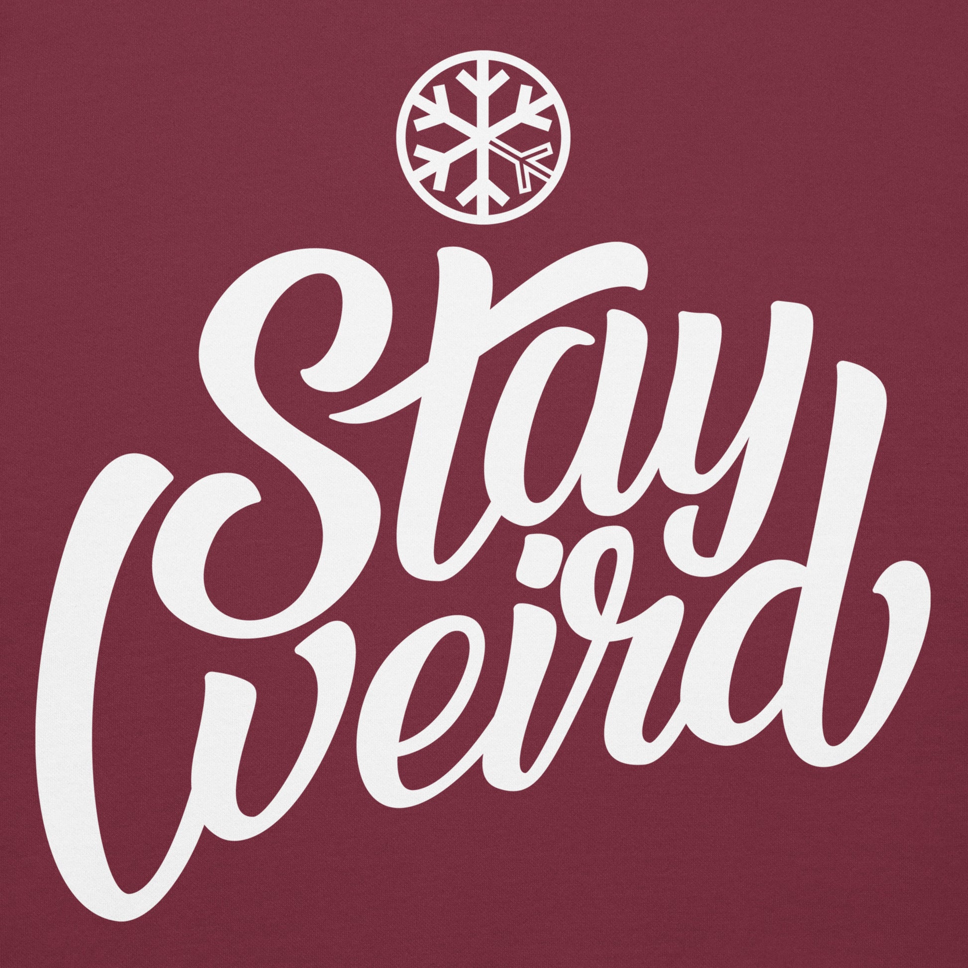 Maroon-Stay Weird Hoodie from B.Different Clothing, graphic, graffiti-inspired streetwear