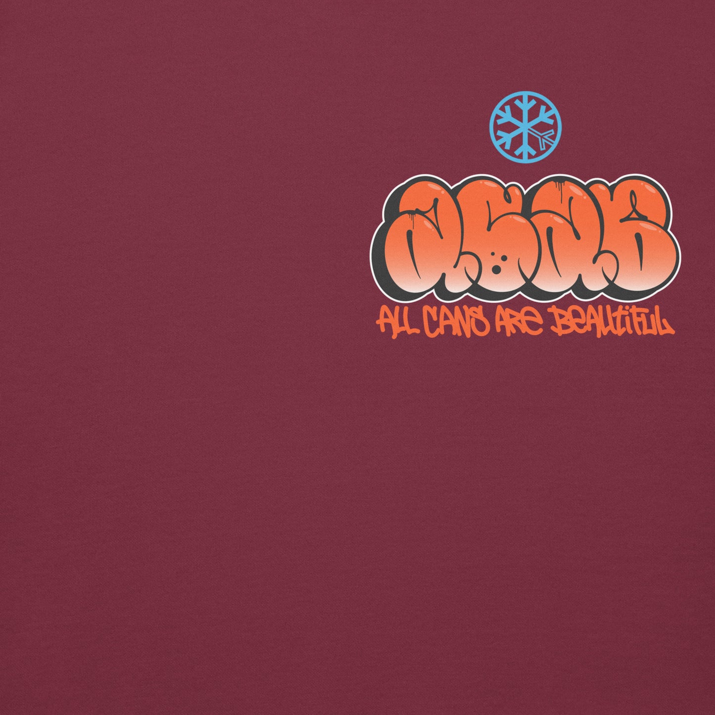 Maroon-ACAB Girl Graffiti Hoodie from B.Different Clothing, front graphic, graffiti-inspired streetwear