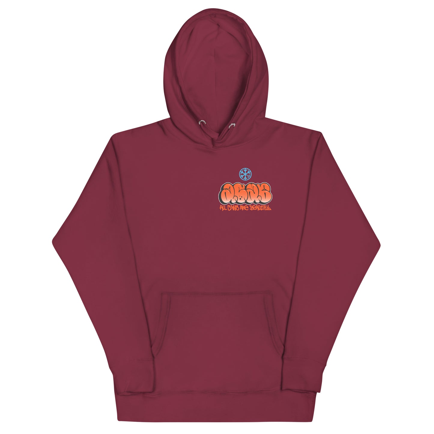 Maroon-ACAB Girl Graffiti Hoodie from B.Different Clothing, front graphic, graffiti-inspired streetwear