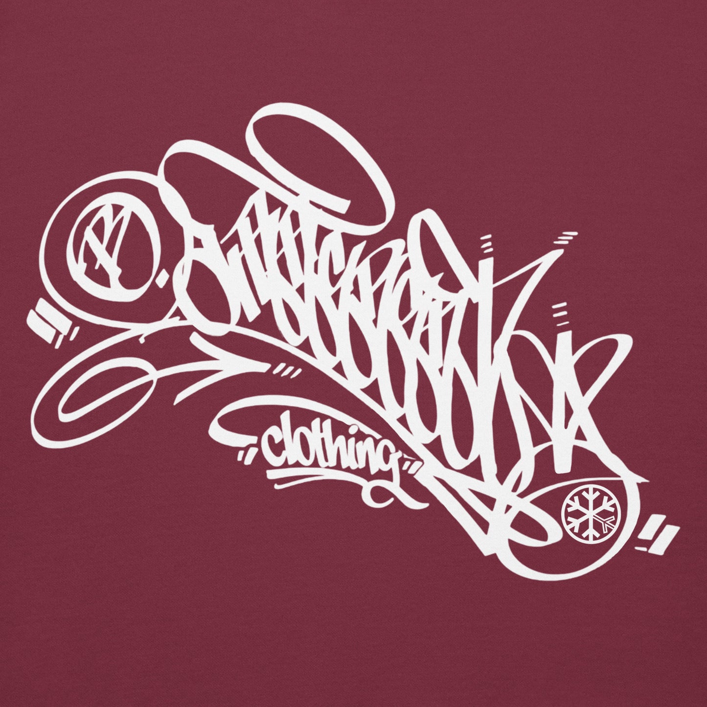 Maroon-B.Different Clothing Graffiti Tag Hoodie from B.Different Clothing, graphic, graffiti-inspired streetwear