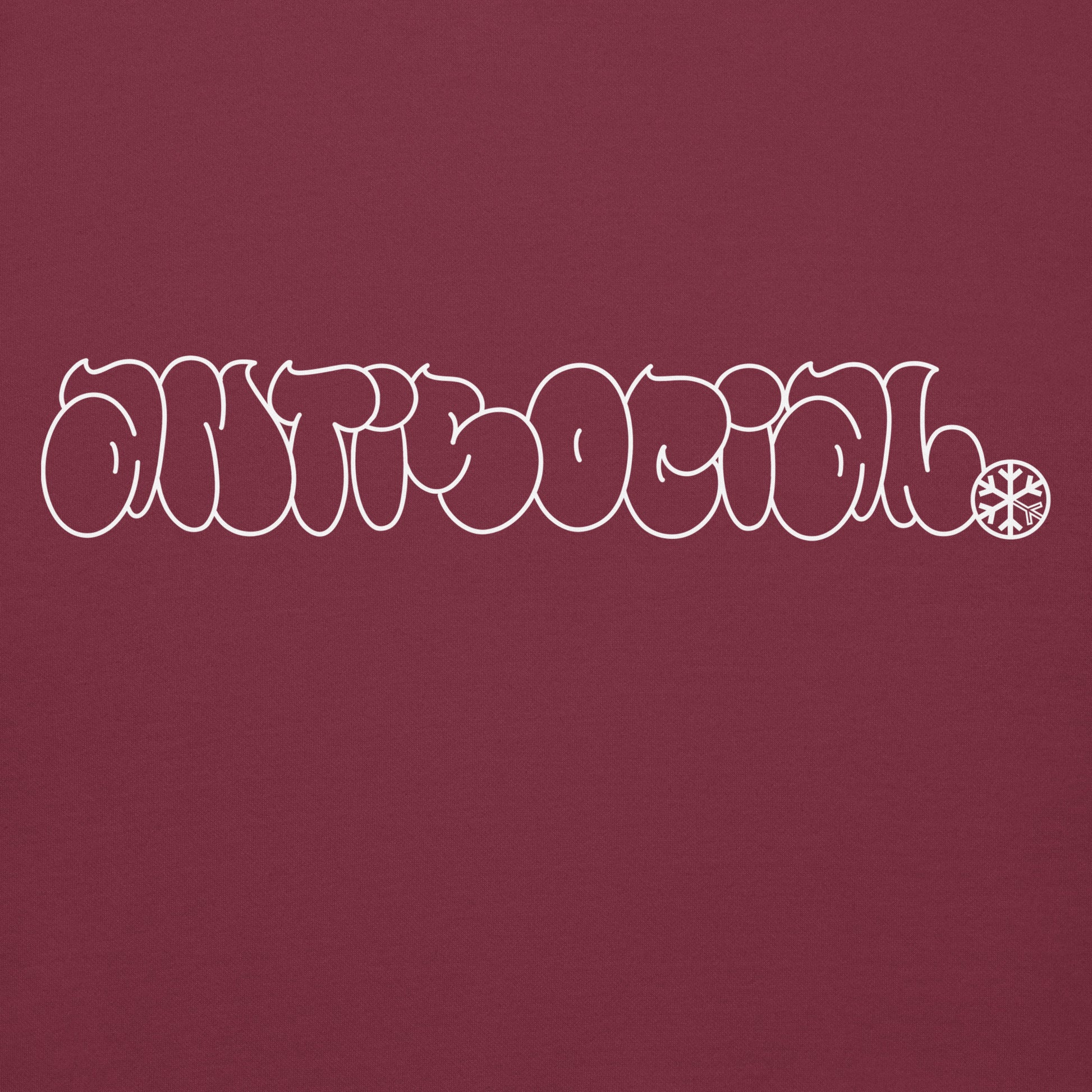 Maroon-Antisocial Graffiti Hollow Hoodie from B.Different Clothing, graphic, graffiti-inspired streetwear