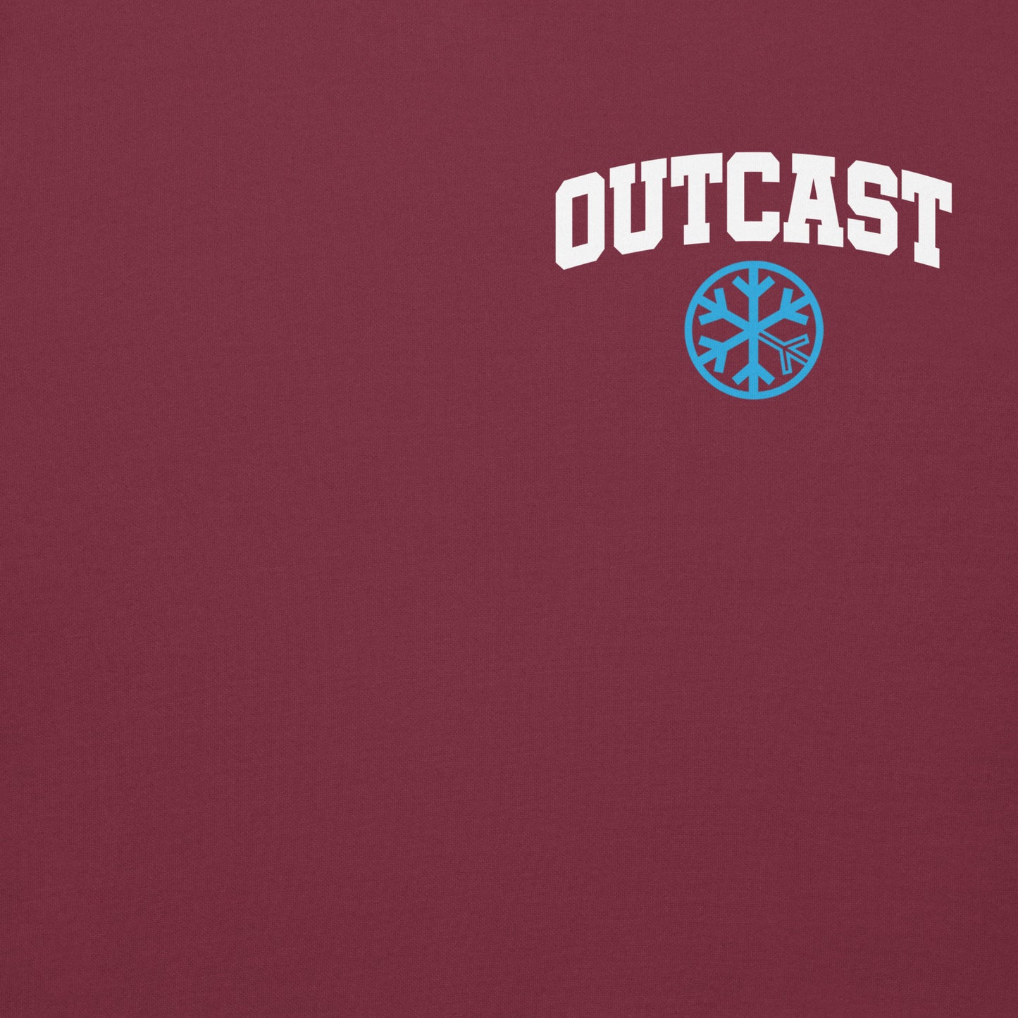 Maroon-Outcast Graffiti Character Hoodie from B.Different Clothing, front graphic, graffiti-inspired streetwear