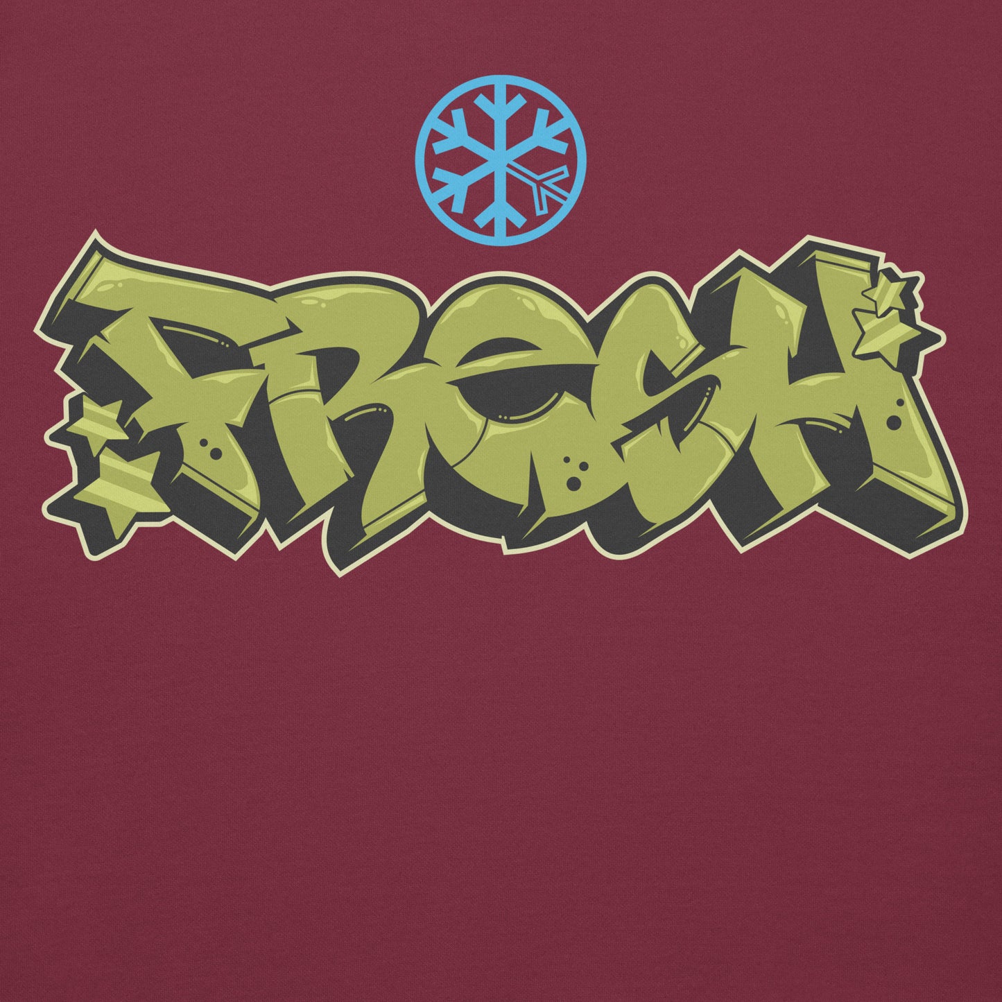Maroon-Fresh Graffiti Piece Hoodie from B.Different Clothing, graphic, graffiti-inspired streetwear