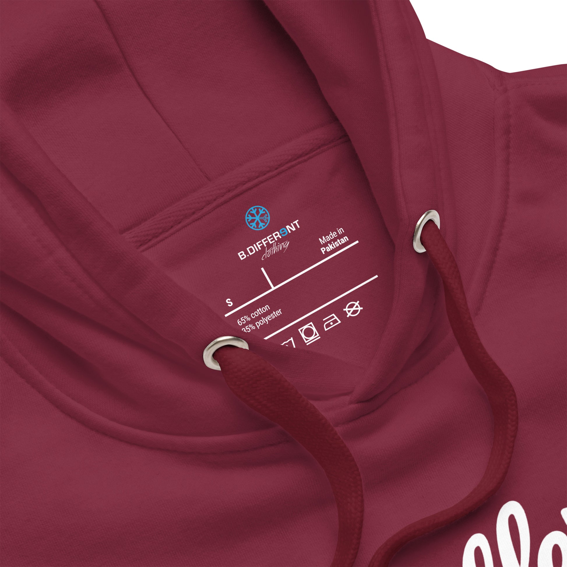 Maroon-The League Hoodie from B.Different Clothing, collar, graffiti-inspired streetwear