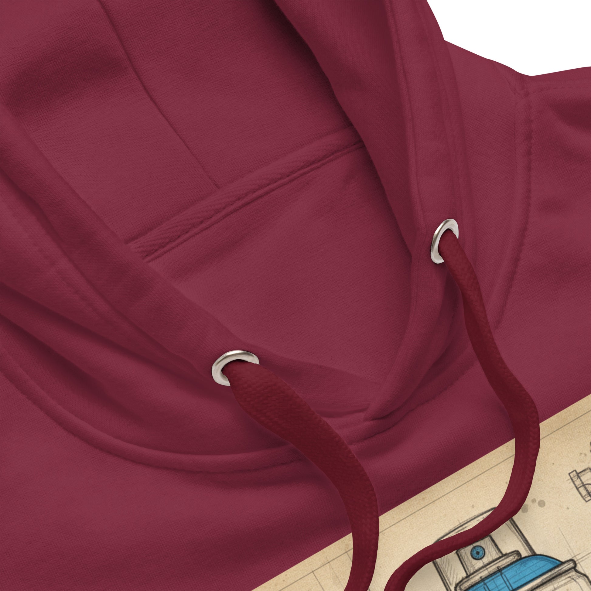 Maroon-Spray Can Sketch Graffiti Hoodie from B.Different Clothing, collar, graffiti-inspired streetwear