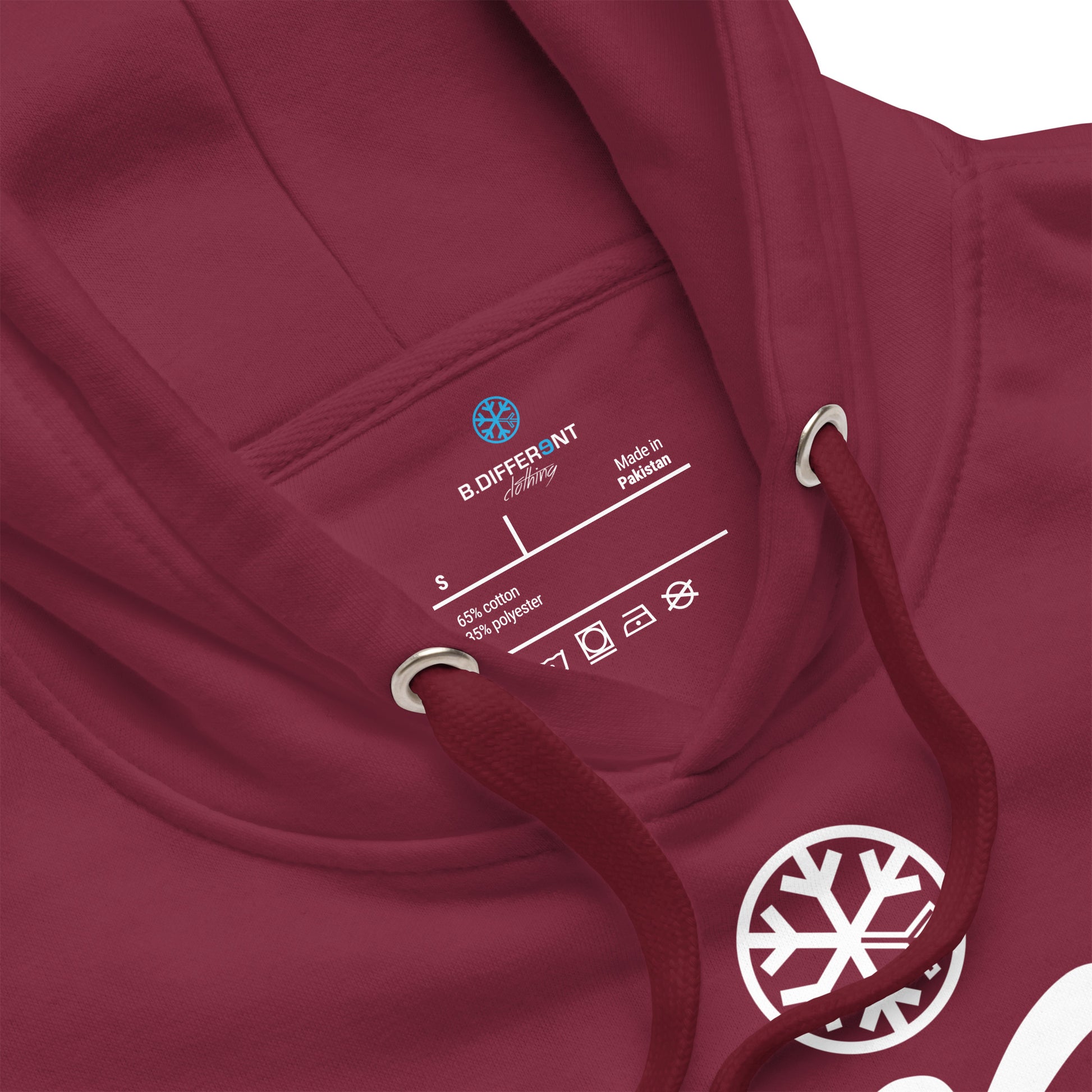 Maroon-Stay Weird Hoodie from B.Different Clothing, collar, graffiti-inspired streetwear