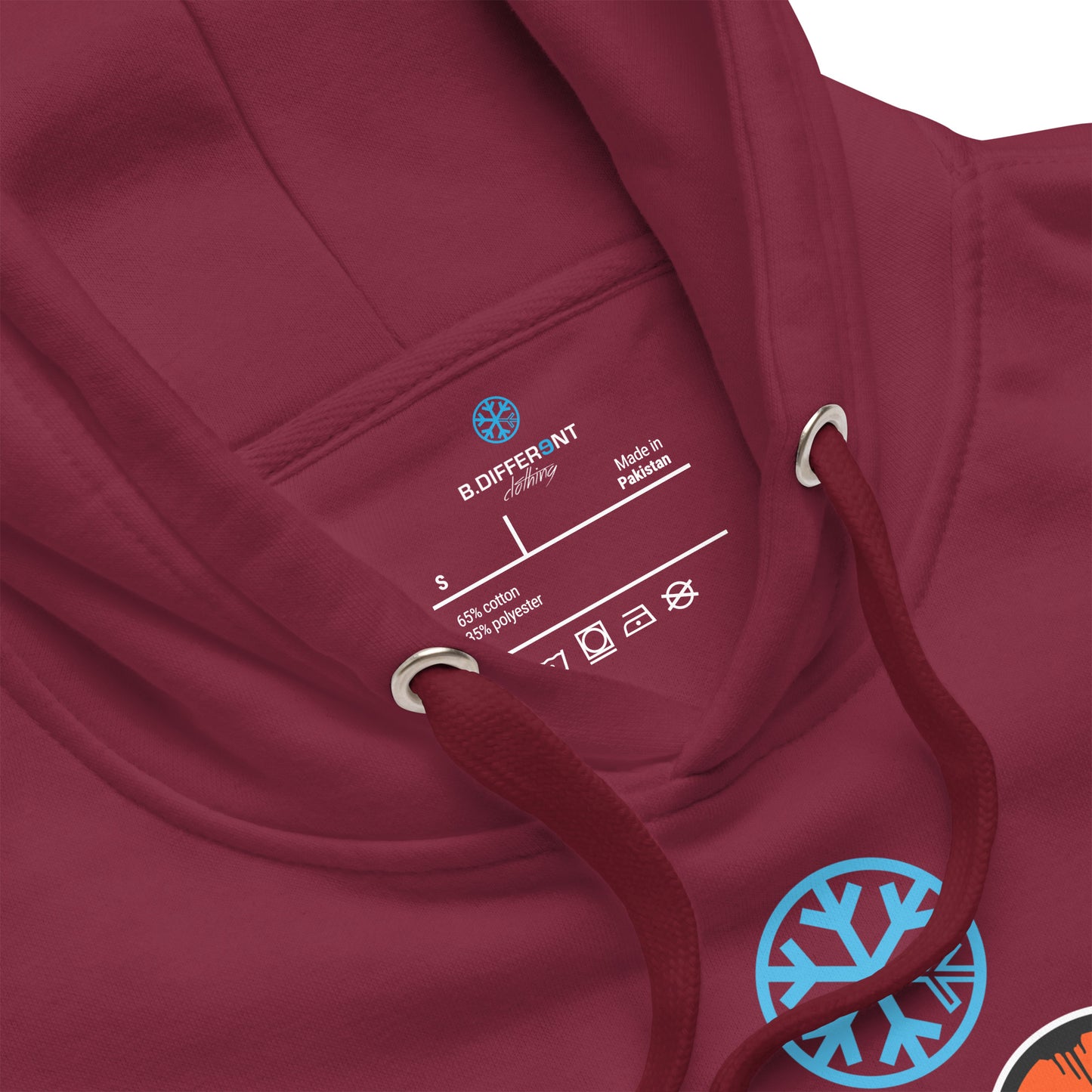 Maroon-ACAB Graffiti Throw-up Hoodie from B.Different Clothing, collar, graffiti-inspired streetwear