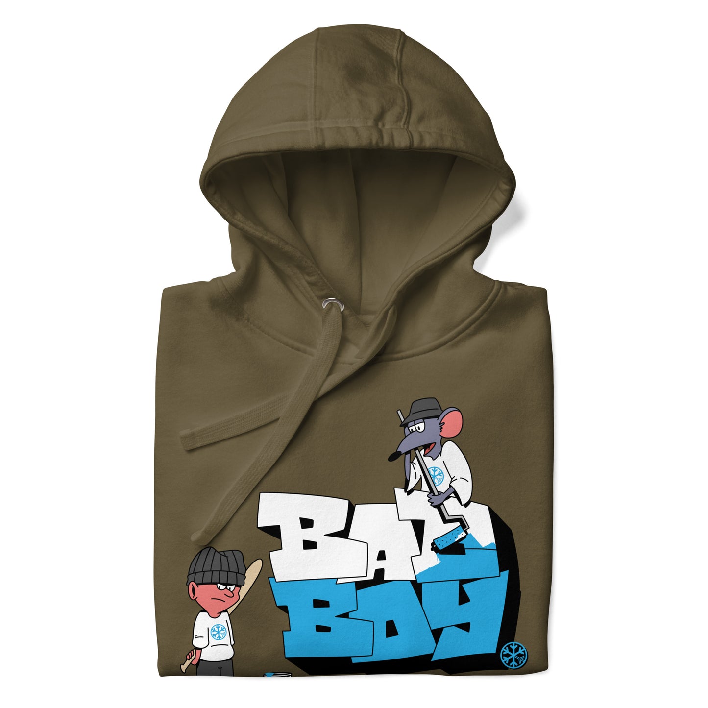 Green-Bad Boy Graffiti Hoodie from B.Different Clothing, folded, graffiti-inspired streetwear