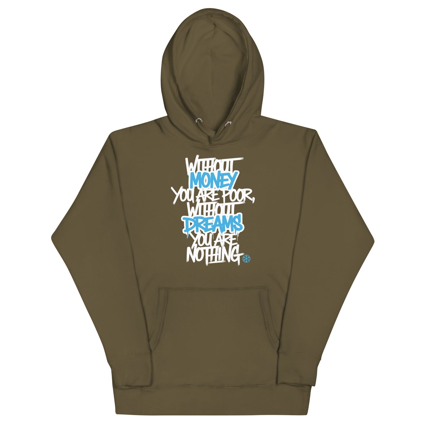 Green-Without Dreams You Are Nothing Graffiti Hoodie from B.Different Clothing, detail, graffiti-inspired streetwear