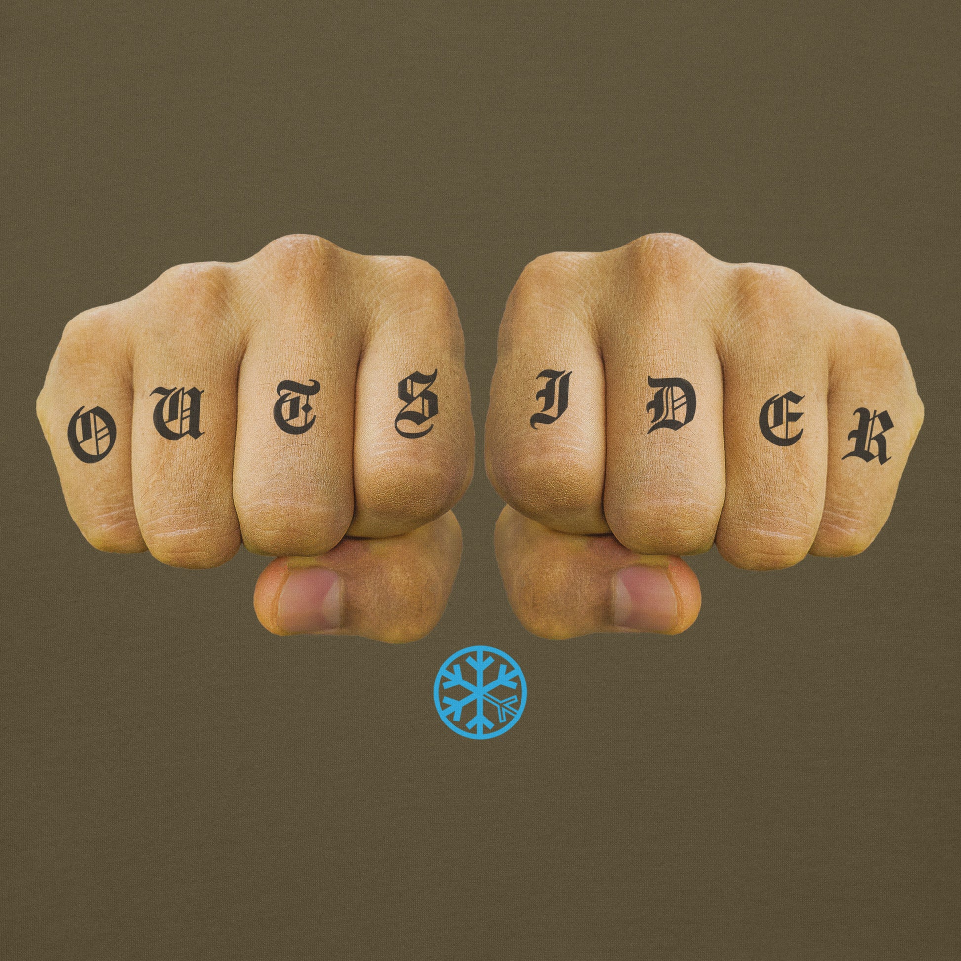 Green-Outsider Tattoo Hoodie from B.Different Clothing, graphic, graffiti-inspired streetwear