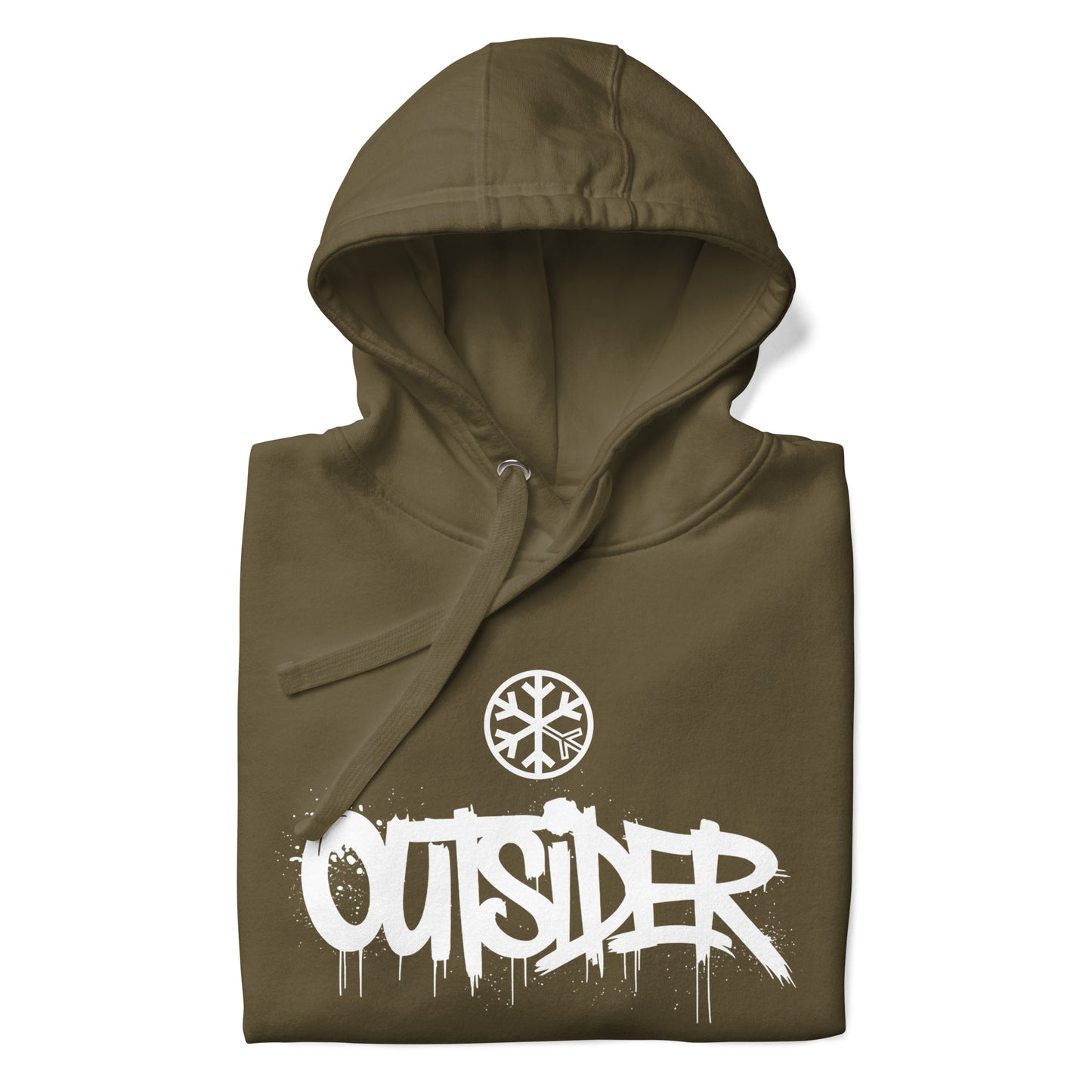 Green-Outsider Graffiti Tag Sweatshirt from B.Different Clothing, folded, graffiti-inspired streetwear