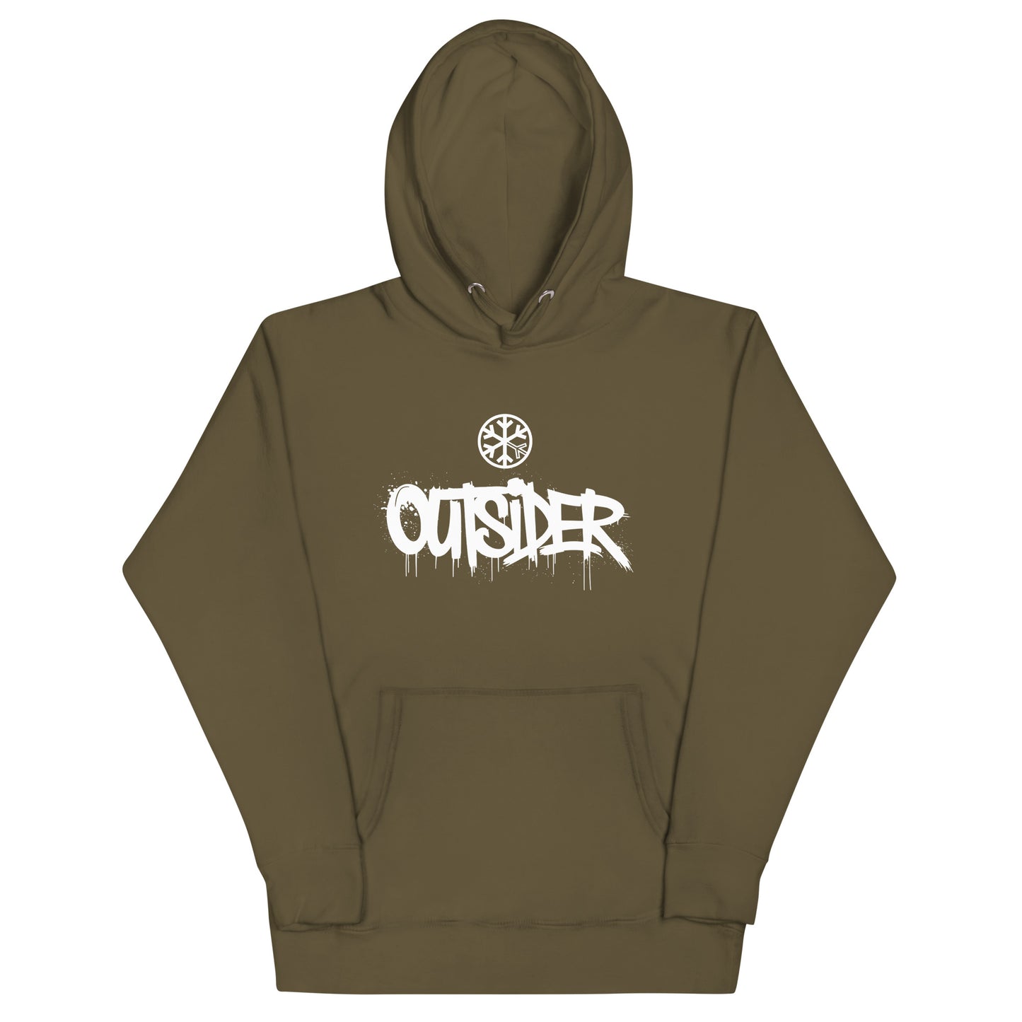 Green-Outsider Graffiti Tag Sweatshirt from B.Different Clothing, front view, graffiti-inspired streetwear