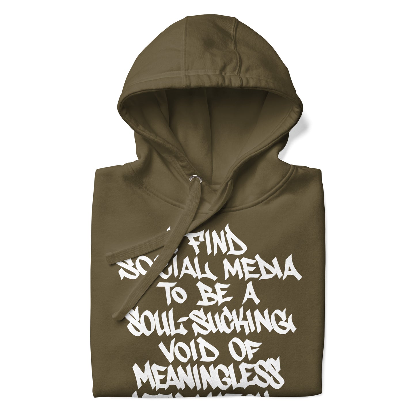 Green-Social Media Graffiti Tag Hoodie from B.Different Clothing, folded, graffiti-inspired streetwear