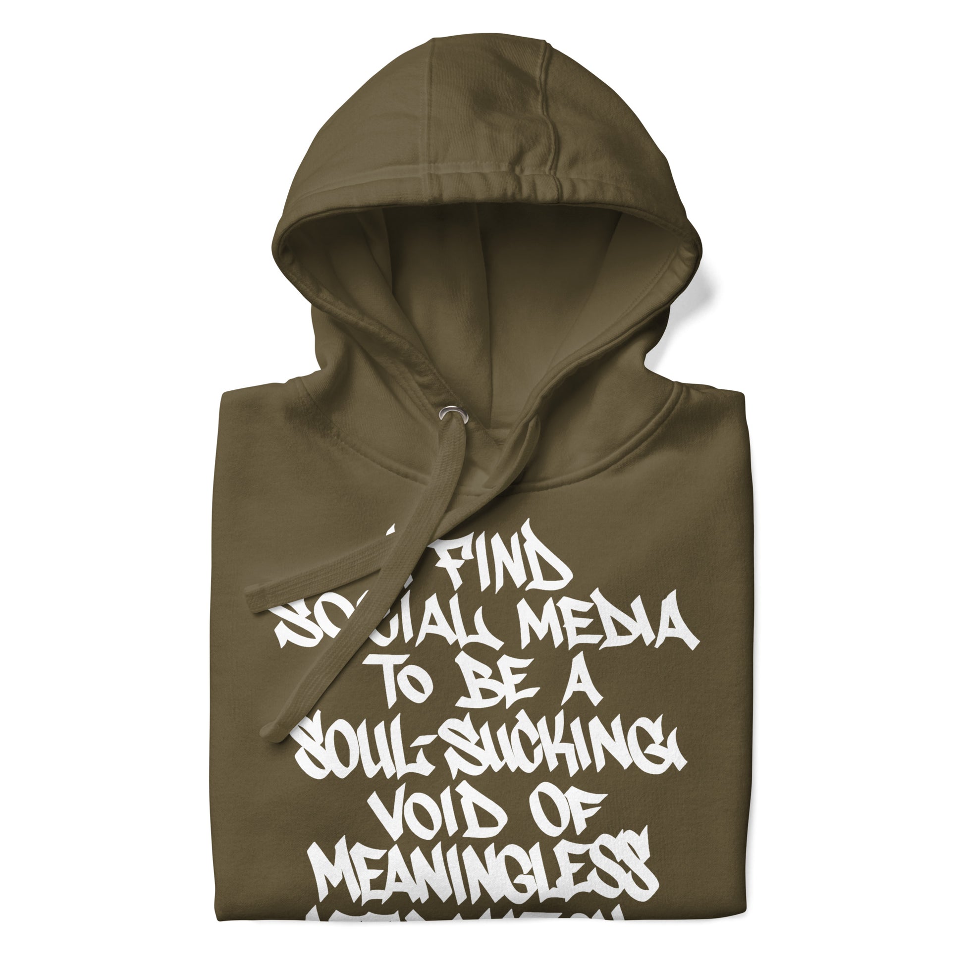 Green-Social Media Graffiti Tag Hoodie from B.Different Clothing, folded, graffiti-inspired streetwear