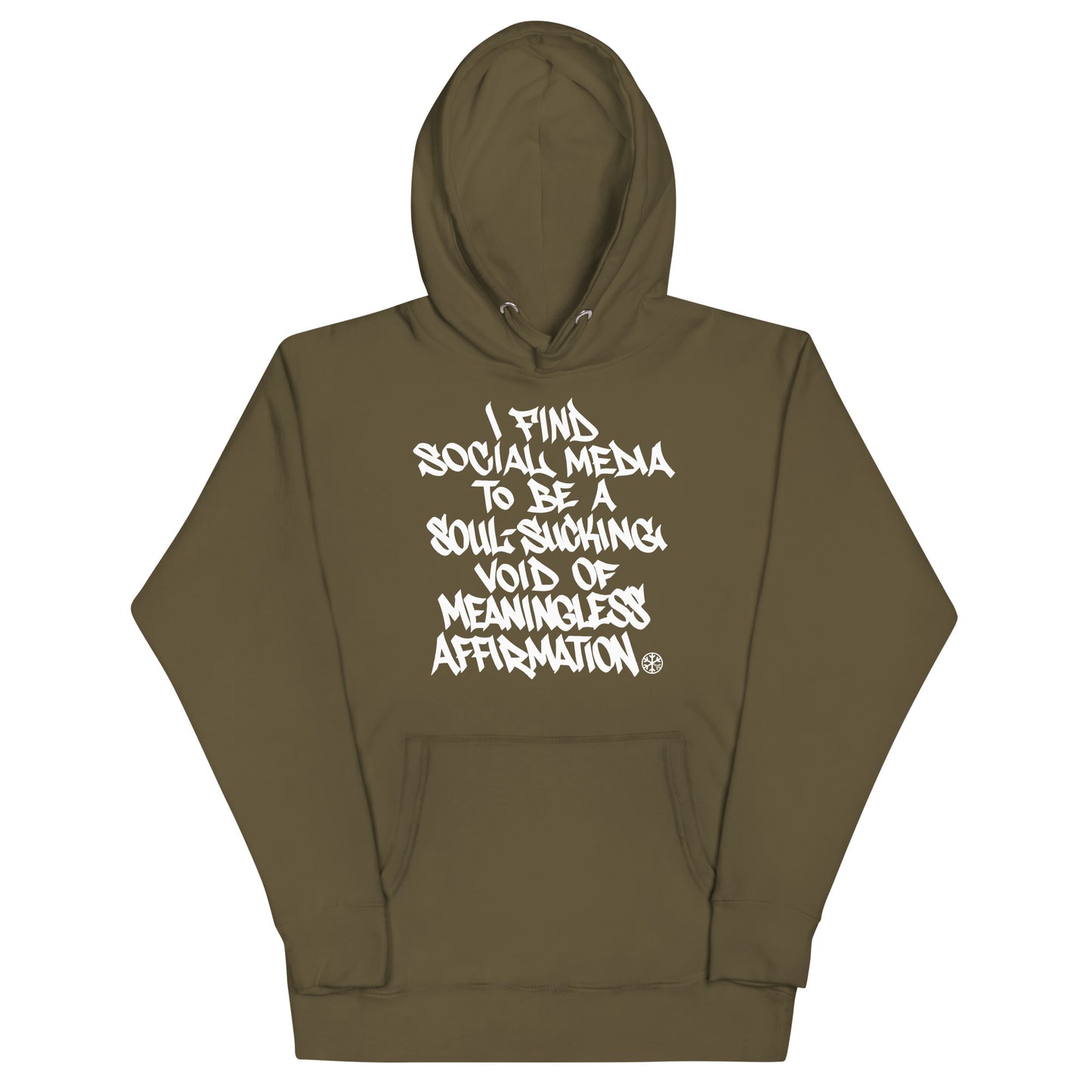 Green-Social Media Graffiti Tag Hoodie from B.Different Clothing, front view, graffiti-inspired streetwear