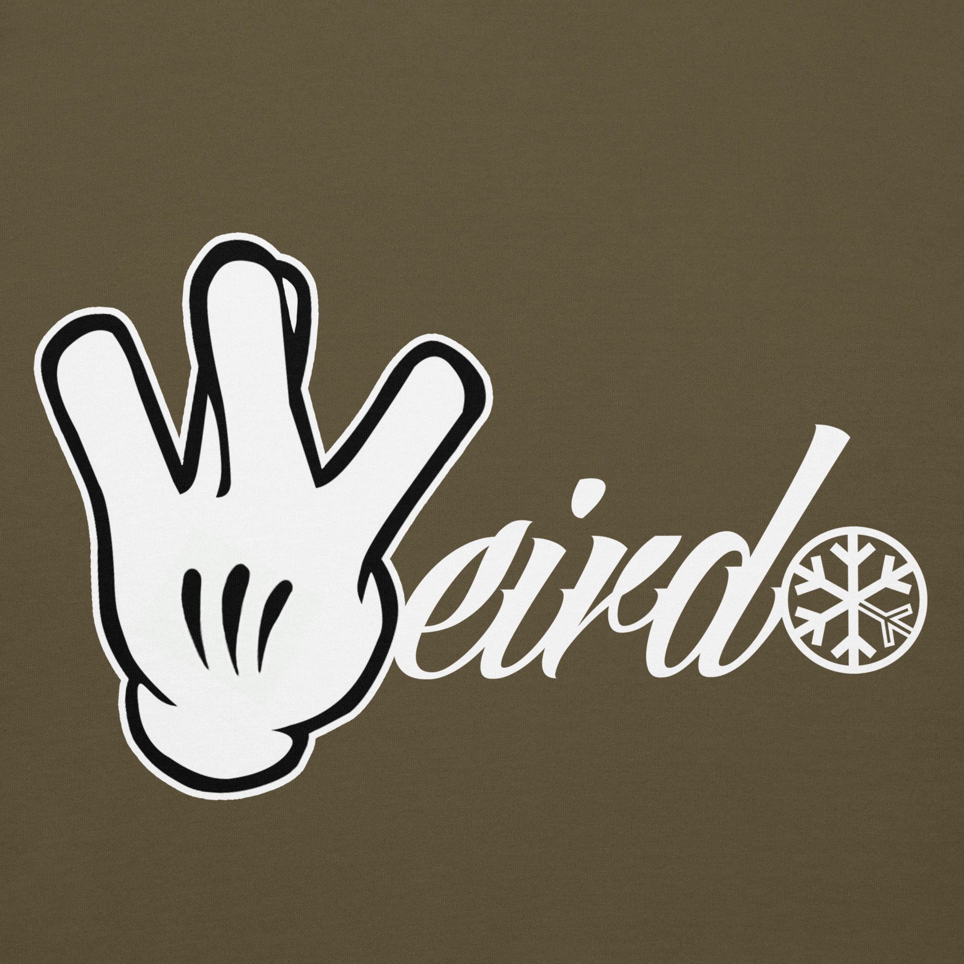 Green-Weirdo Hand Sign Hoodie from B.Different Clothing, graphic, graffiti-inspired streetwear