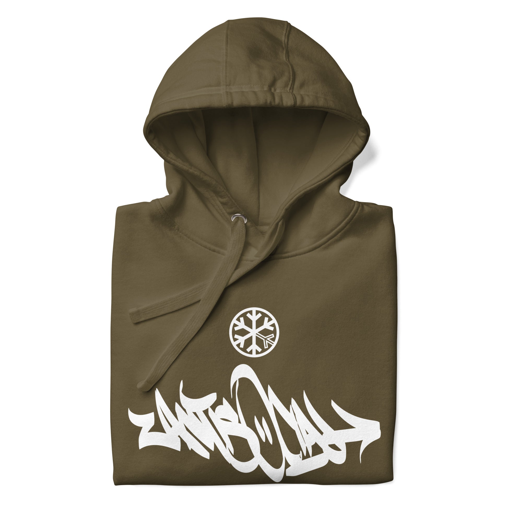 Green-Antisocial Graffiti Tag Hoodie from B.Different Clothing, folded, graffiti-inspired streetwear