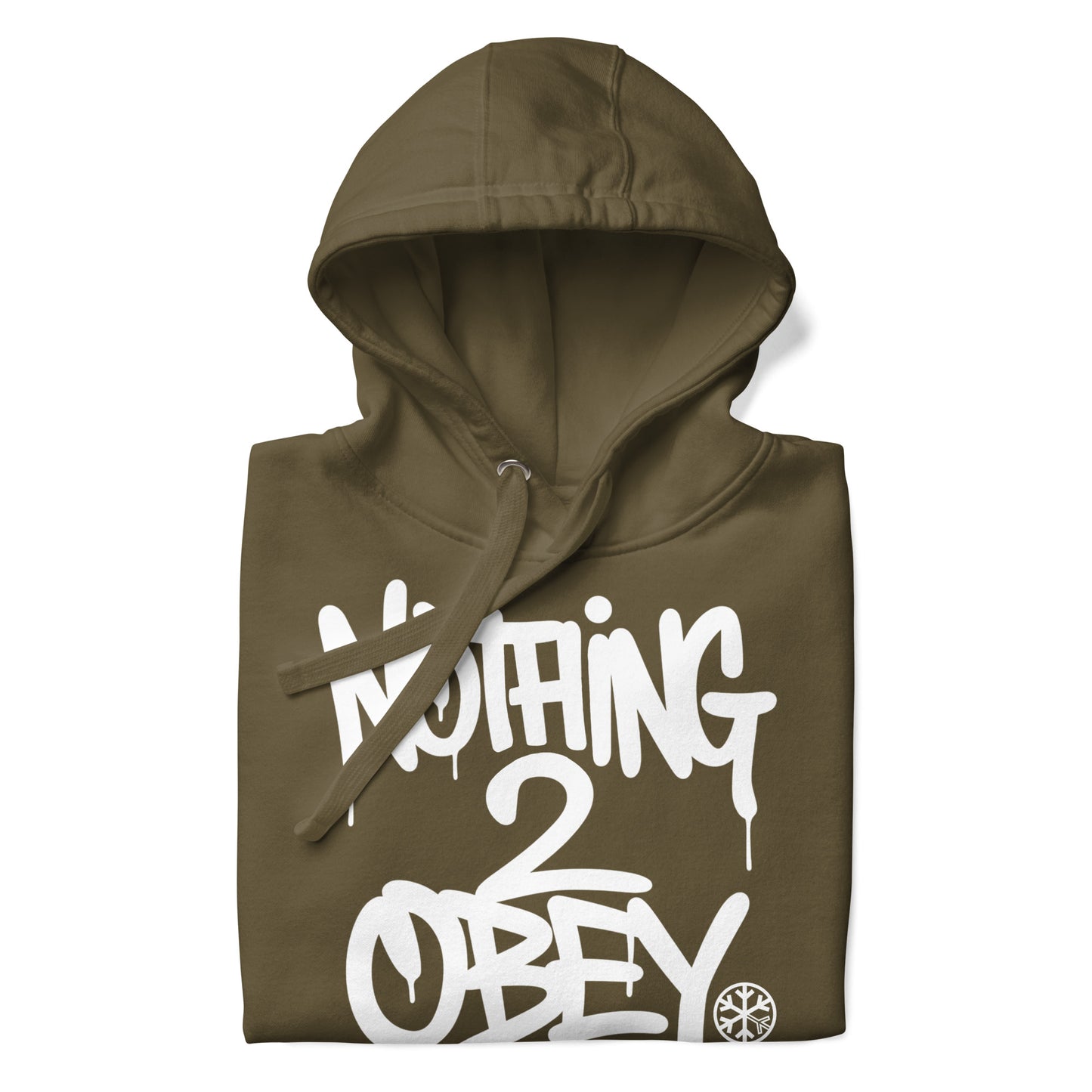 Green-Nothing 2 Obey Graffiti Hoodie from B.Different Clothing, folded, graffiti-inspired streetwear