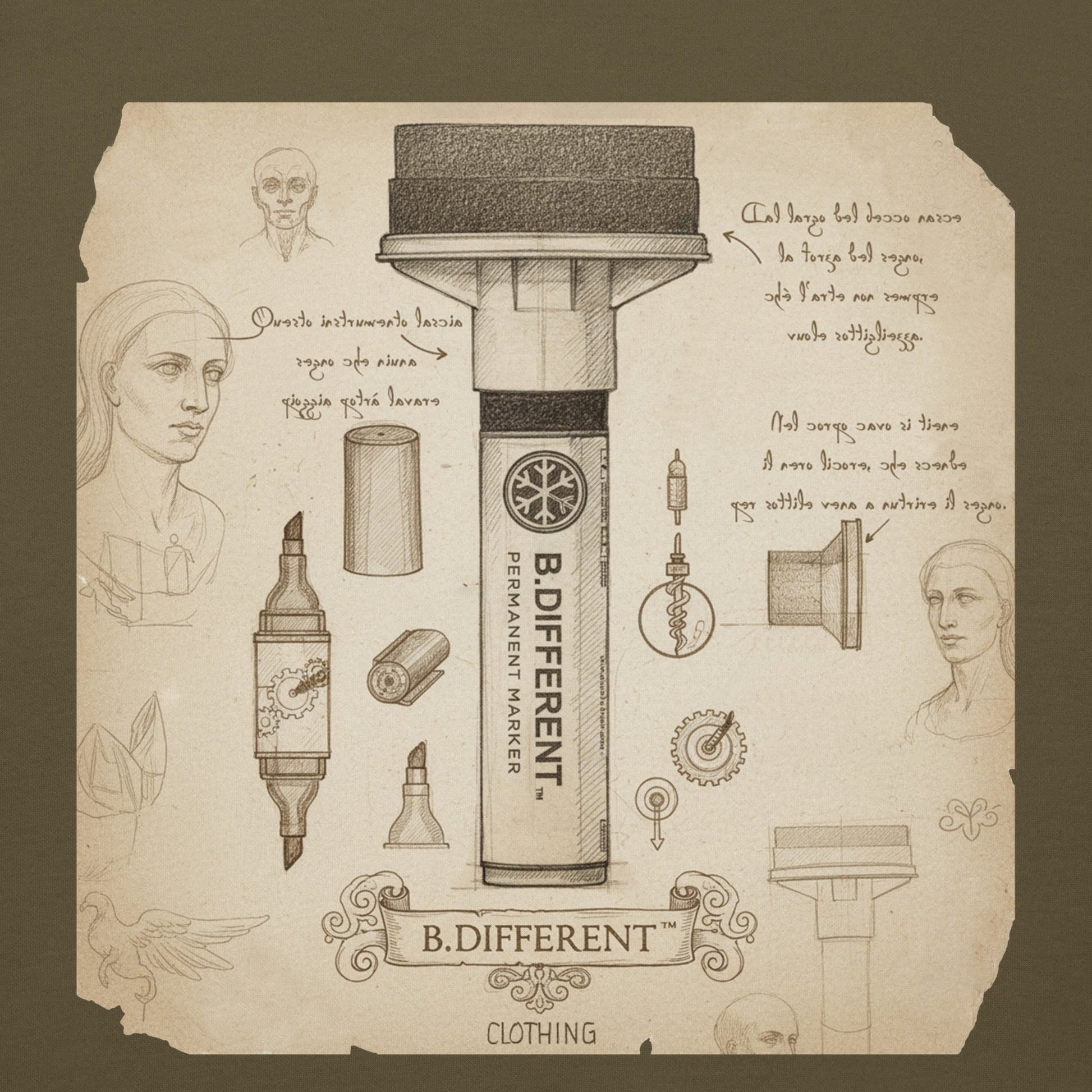 Green-Marker Sketch Graffiti Hoodie from B.Different Clothing, graphic, graffiti-inspired streetwear