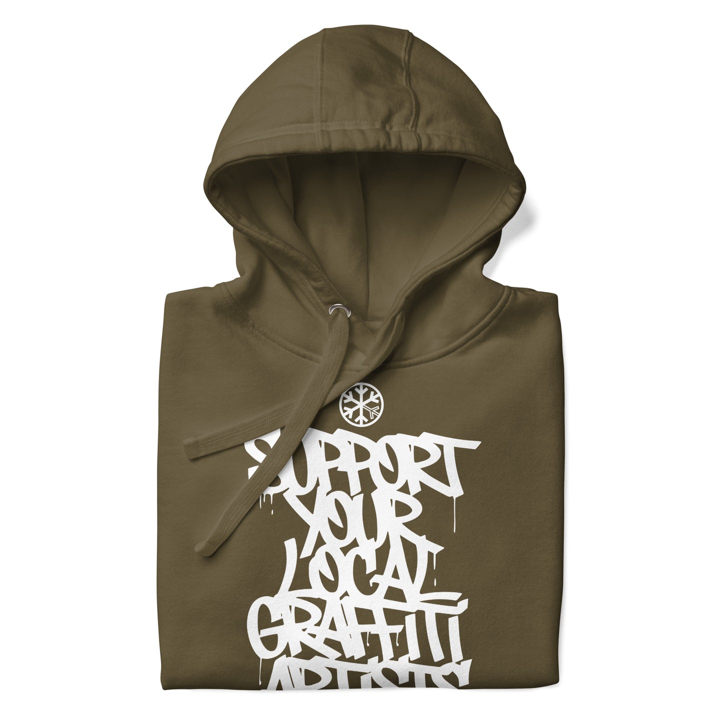 Green-Support Your Local Graffiti Artists Hoodie from B.Different Clothing, folded, graffiti-inspired streetwear