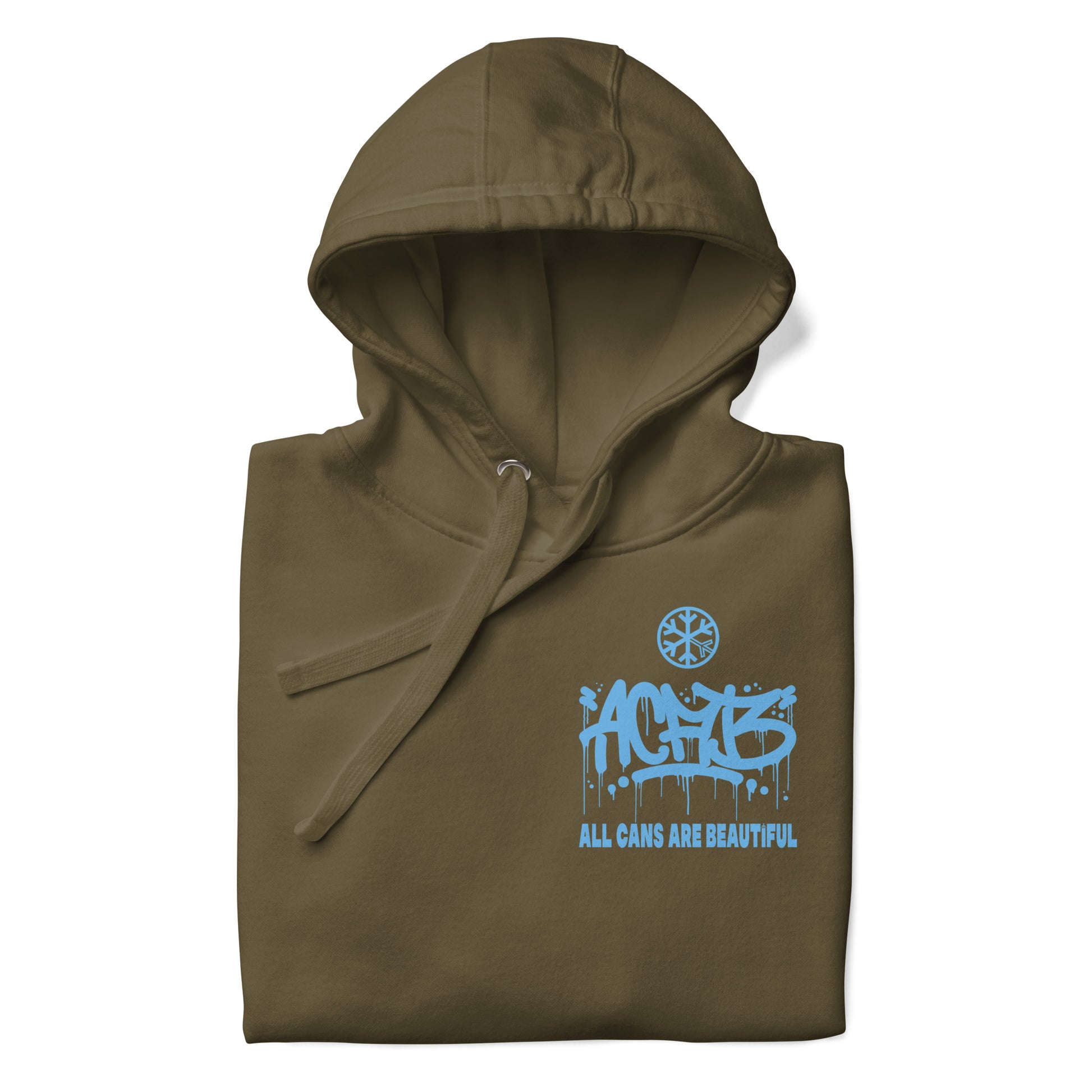 Green-ACAB Graffiti Character Hoodie from B.Different Clothing, folded, graffiti-inspired streetwear