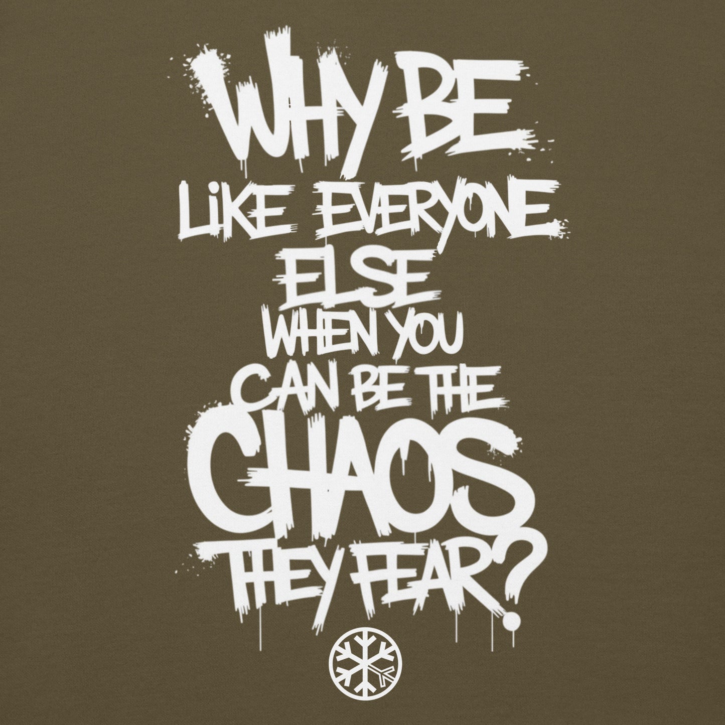 Green-Chaos They Fear Graffiti Tag Hoodie from B.Different Clothing, graphic, graffiti-inspired streetwear