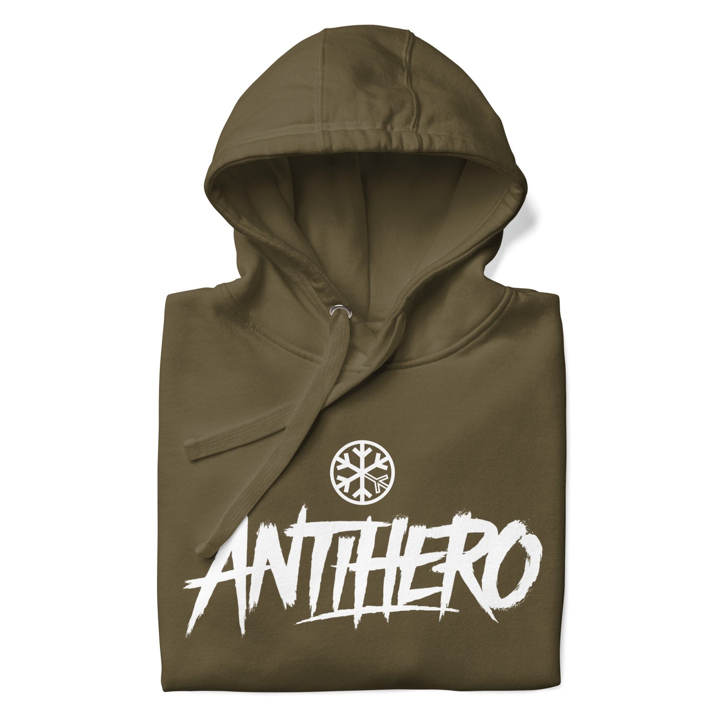 Green-Antihero Graffiti Tag Hoodie from B.Different Clothing, folded, graffiti-inspired streetwear
