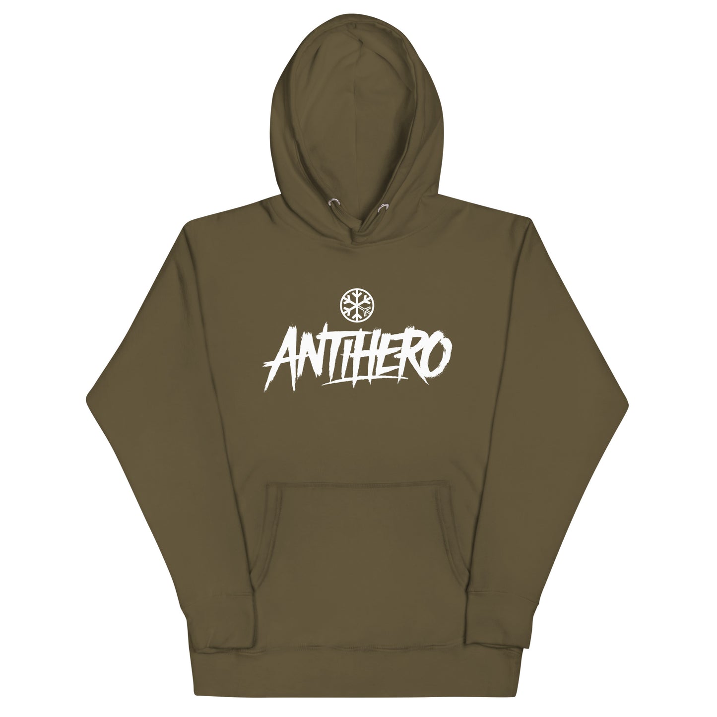 Green-Antihero Graffiti Tag Hoodie from B.Different Clothing, front view, graffiti-inspired streetwear