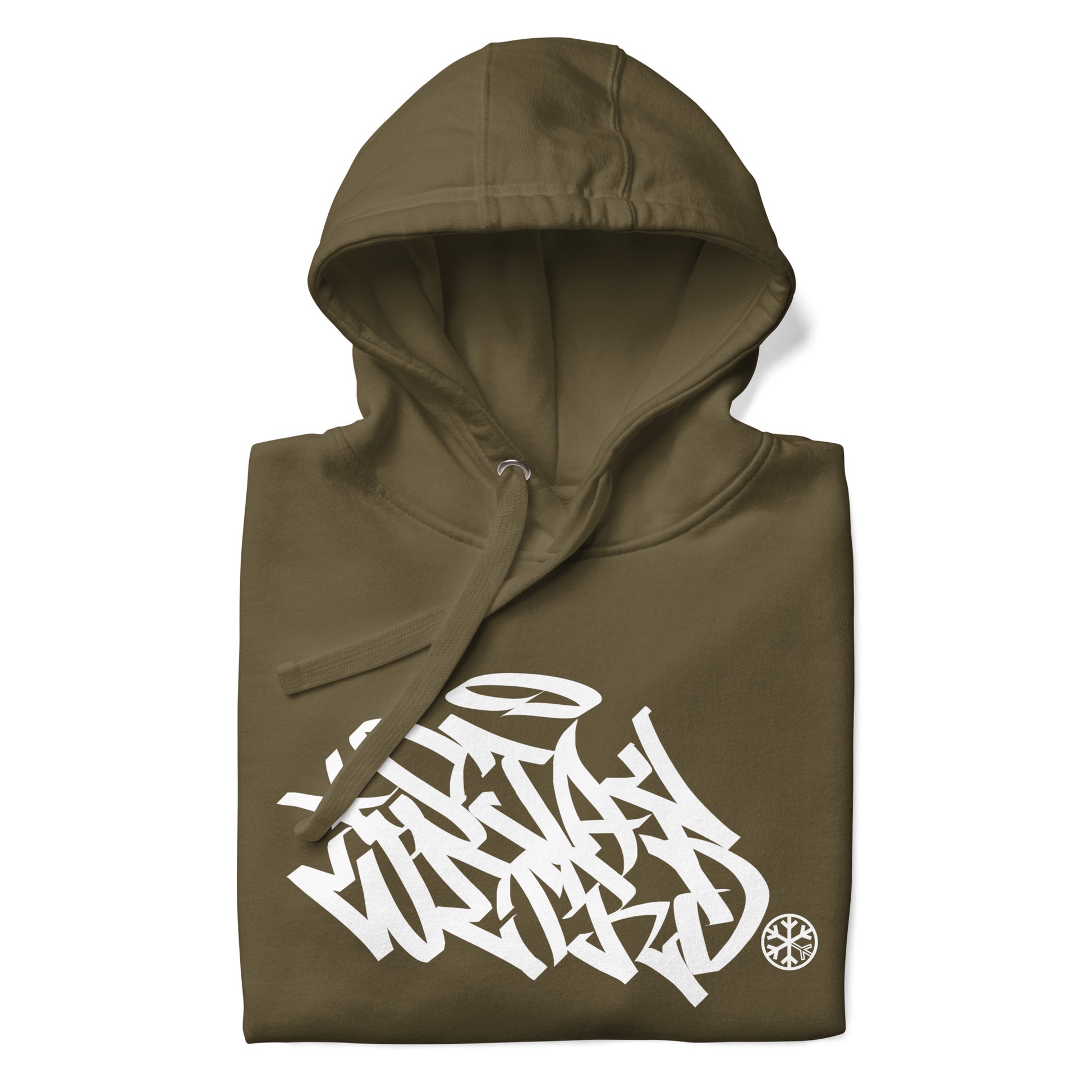 Green-Stay Weird Graffiti Tag Hoodie from B.Different Clothing, folded, graffiti-inspired streetwear