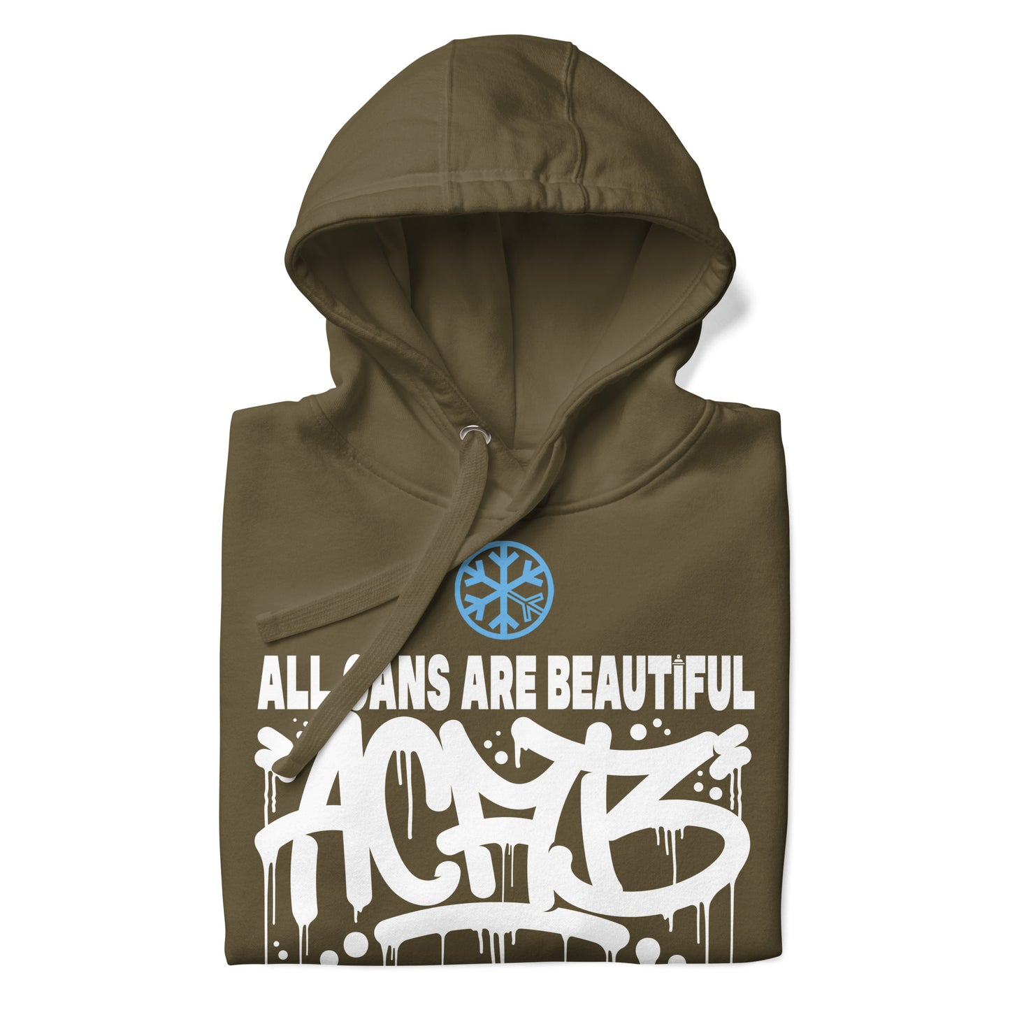 Green-Acab Graffiti Tag Hoodie from B.Different Clothing, folded, graffiti-inspired streetwear