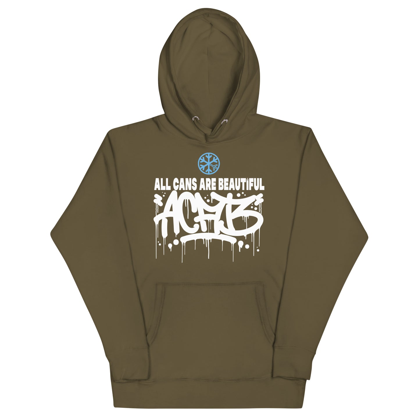 Green-Acab Graffiti Tag Hoodie from B.Different Clothing, front view, graffiti-inspired streetwear