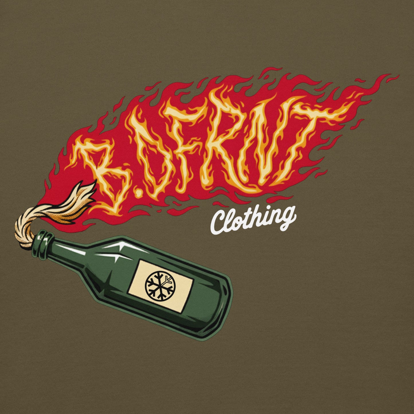 Green-Molotov Graffiti Hoodie from B.Different Clothing, graphic, graffiti-inspired streetwear
