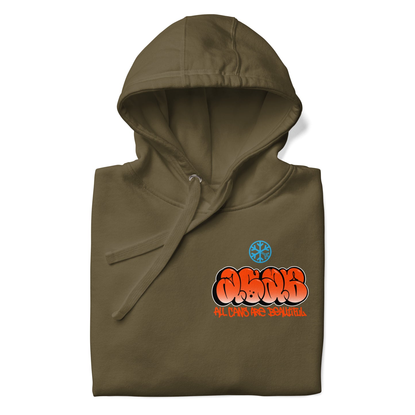 Green-ACAB Girl Graffiti Hoodie from B.Different Clothing, folded, graffiti-inspired streetwear