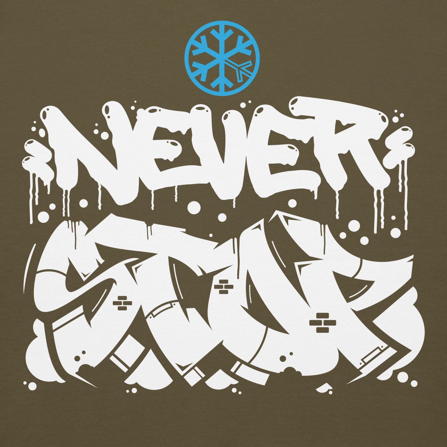 Green-Never Stop Graffiti Piece Hoodie from B.Different Clothing, graphic, graffiti-inspired streetwear