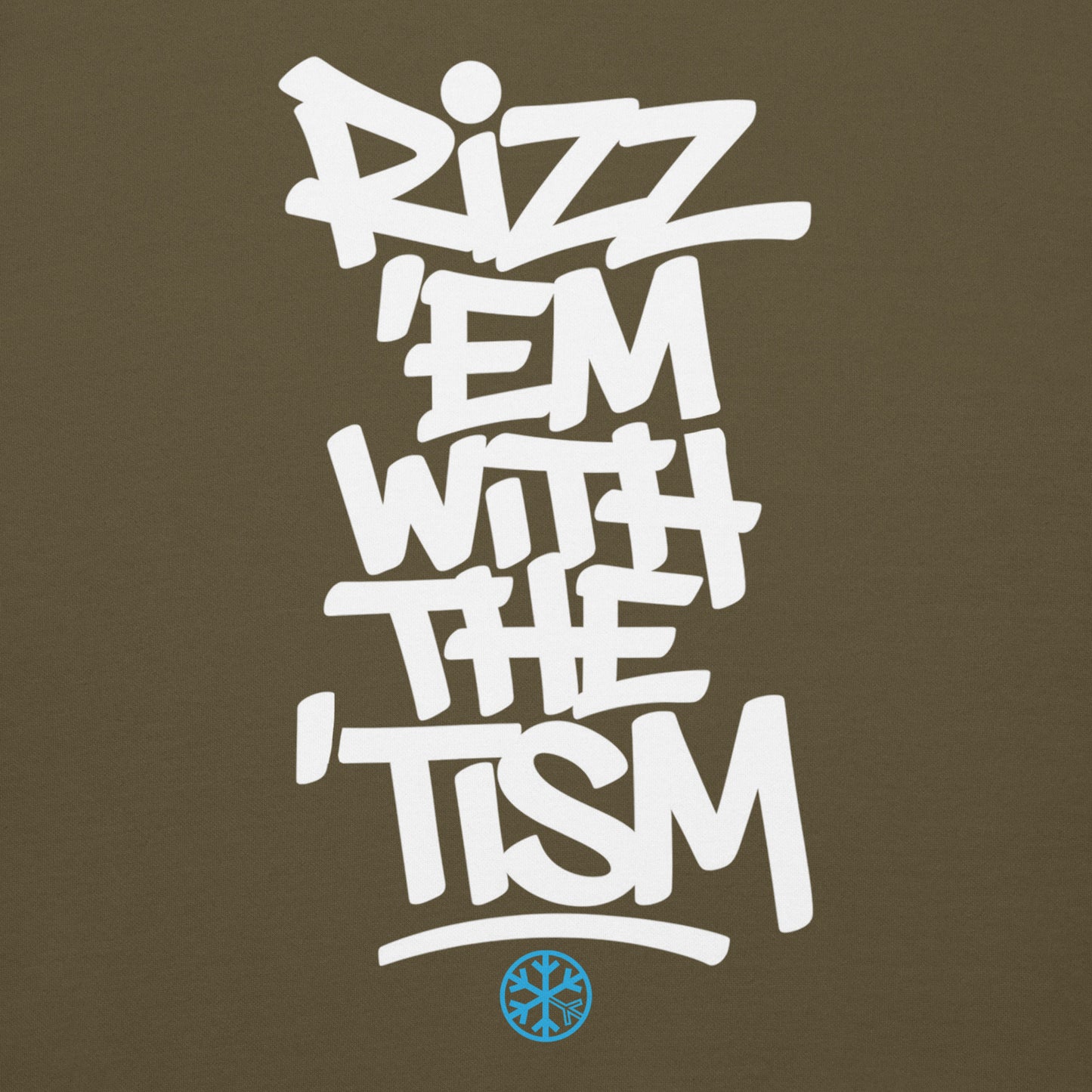Green-Rizz 'Em With The 'Tism Graffiti Hoodie from B.Different Clothing, graphic, graffiti-inspired streetwear