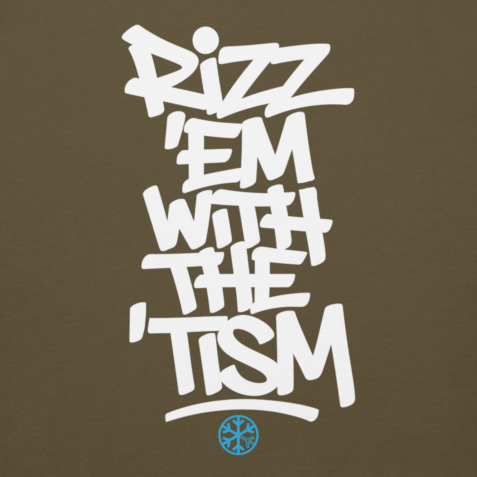 Green-Rizz 'Em With The 'Tism Graffiti Hoodie from B.Different Clothing, graphic, graffiti-inspired streetwear