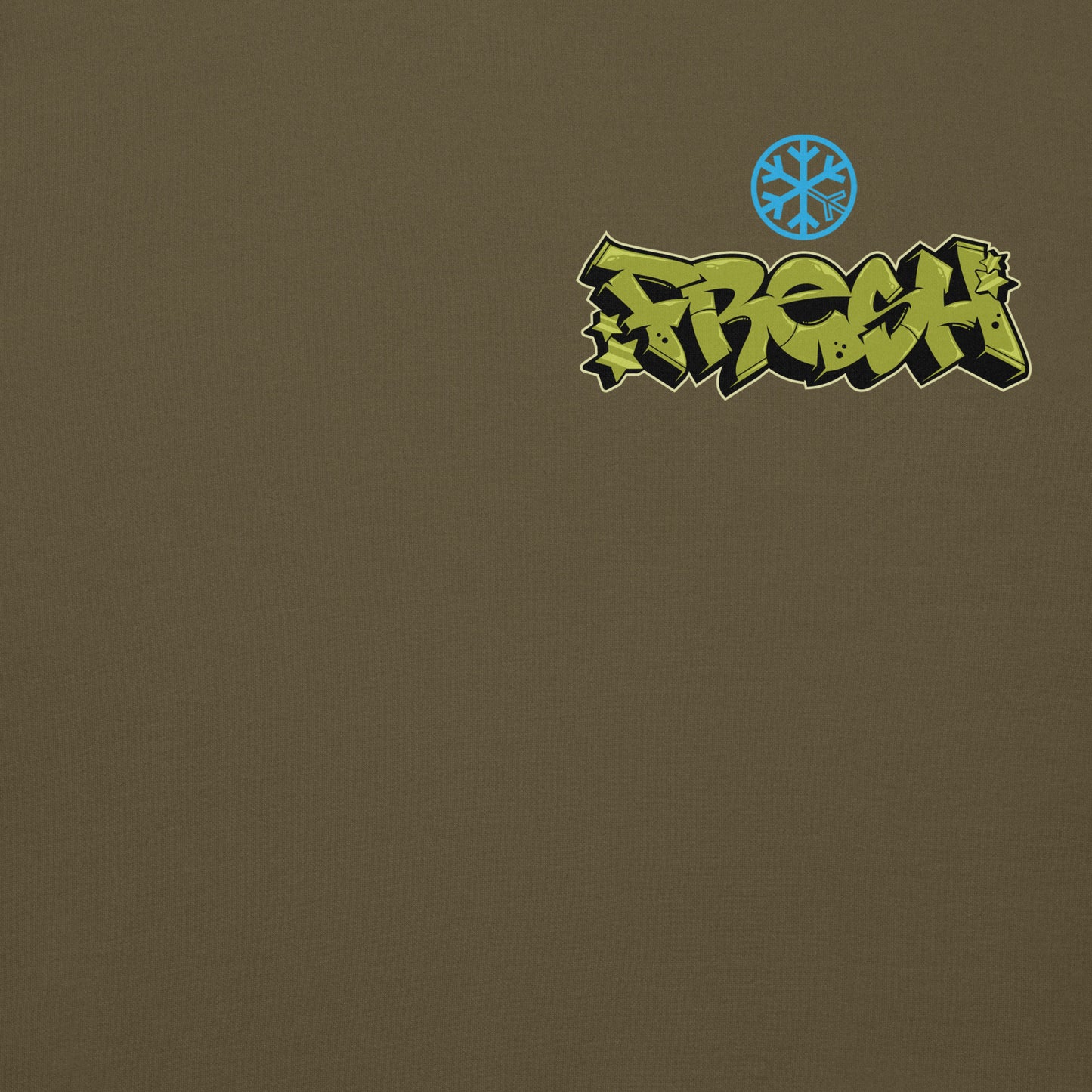 Green-Fresh Graffiti Character Hoodie from B.Different Clothing, front graphic, graffiti-inspired streetwear