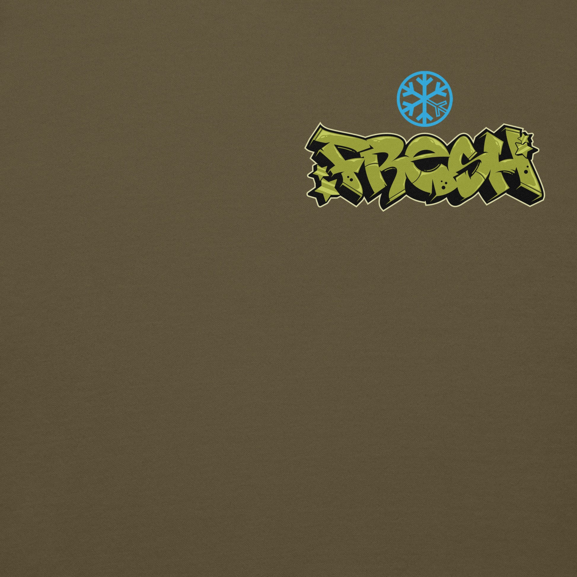 Green-Fresh Graffiti Character Hoodie from B.Different Clothing, front graphic, graffiti-inspired streetwear